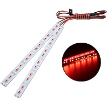 RC Car 24 LEDs Chassis Lights Strip Aluminum LED Lamp 6V Accessories for 1/8 1/10 1/16 RC Truck Tank Crawler Buggy Car HPS HPI Tamiya SCX24 TRX4 TRX6 Slash Rustler Redcat 4WD Red