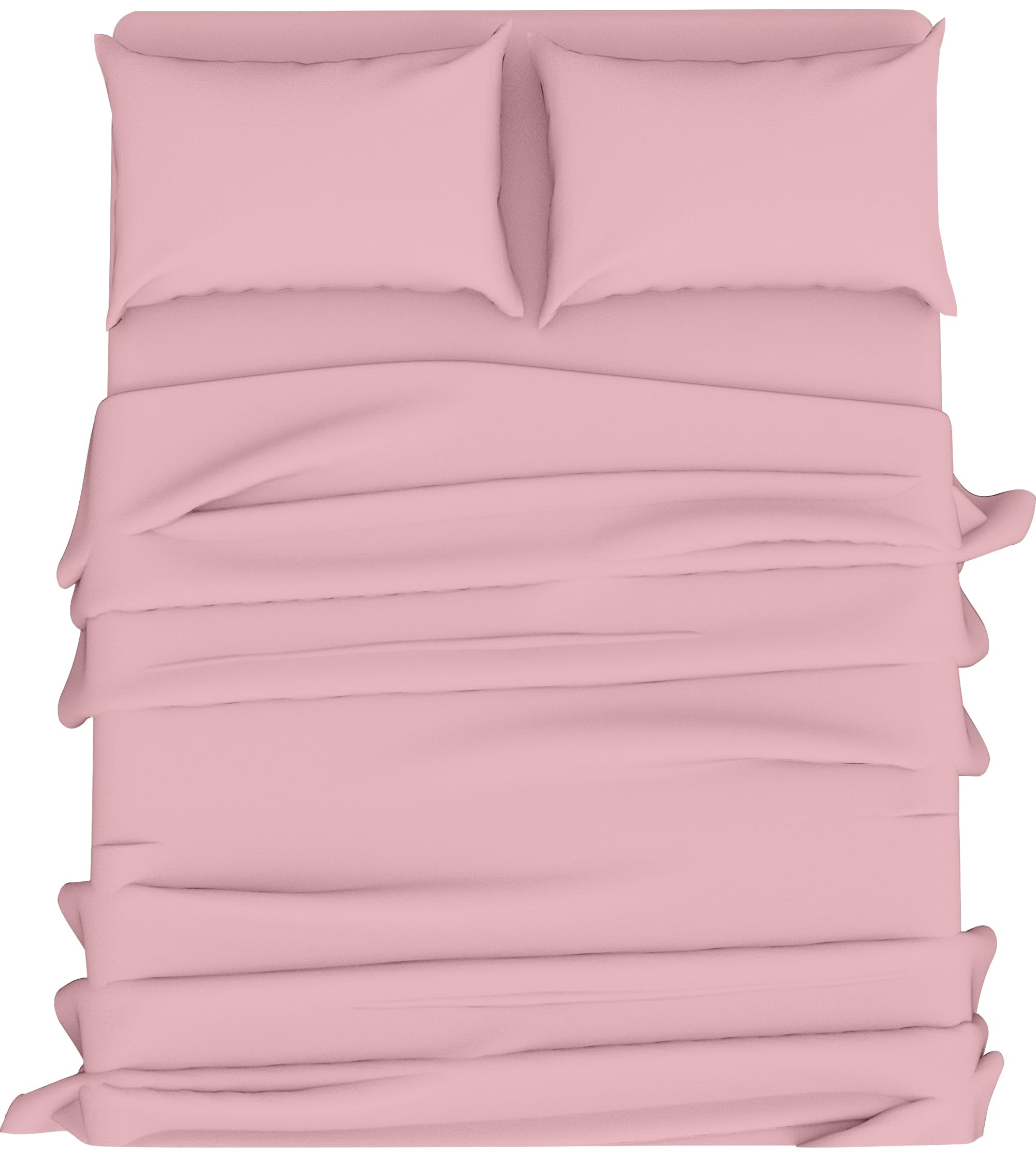 HOME ACE Poly Cotton Pink King Size Sheet Set (Fitted Sheet + Flat Sheet + Pair of Pillow Cases) - Kingsize Bed Sheet Set - Polycotton King Size Bed Sheet - Bed Sheets Set King Size
