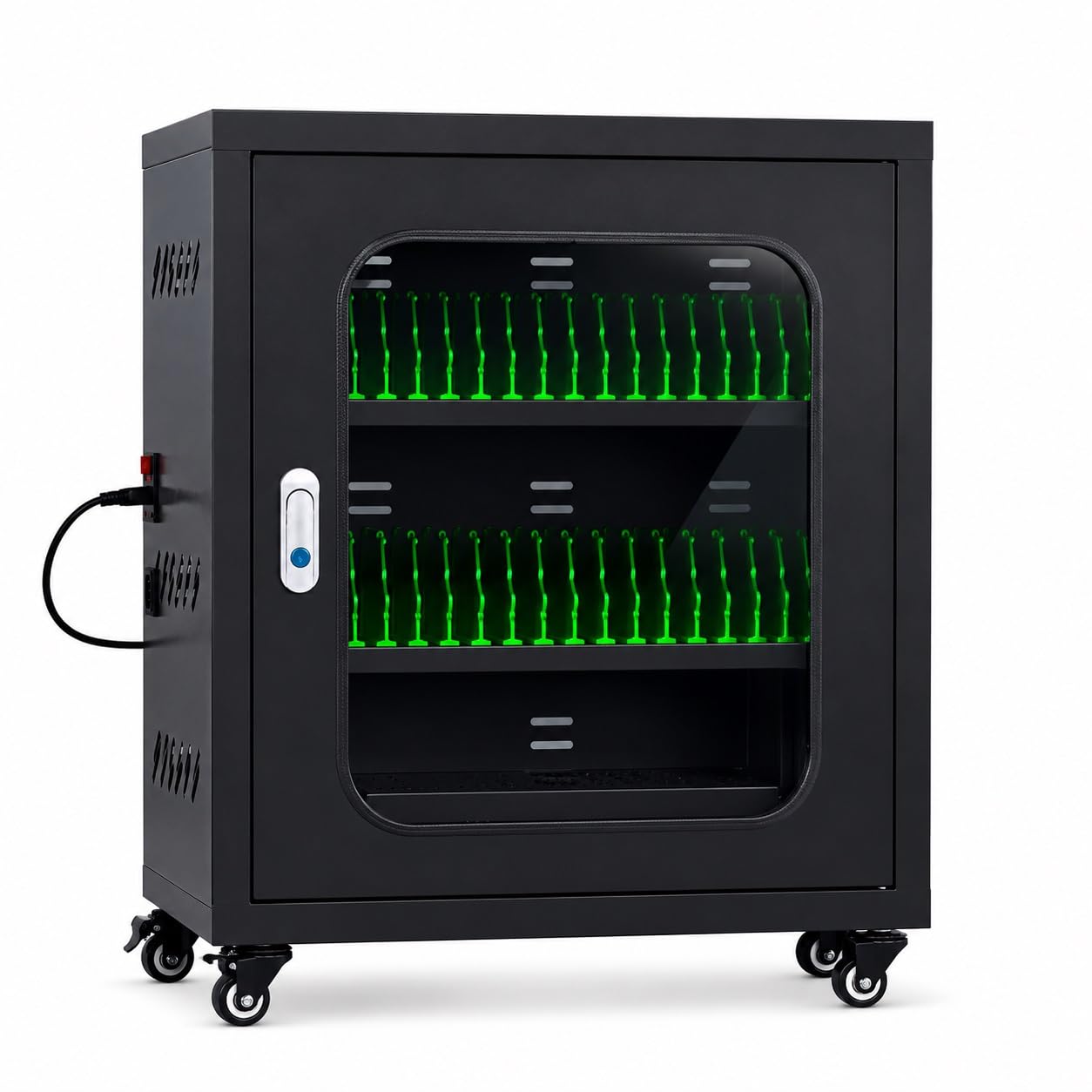 Armadio di Custodia e Ricarica per Telefoni con Chiusura e Sistema USB | Ideale per aziende,scuole,ospedali,biblioteche ed enti pubblici con dispositivi condivisi(Black,60 Slots)