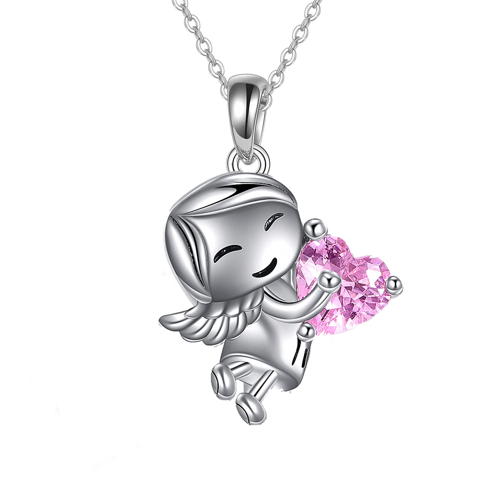 VONALA Faultier Hochlandkuh Axolotl Engel Mädchen Kette, 925 Sterling Silber Anhänger Halskette Schmuck Geburtstag Geschenk für Tochter