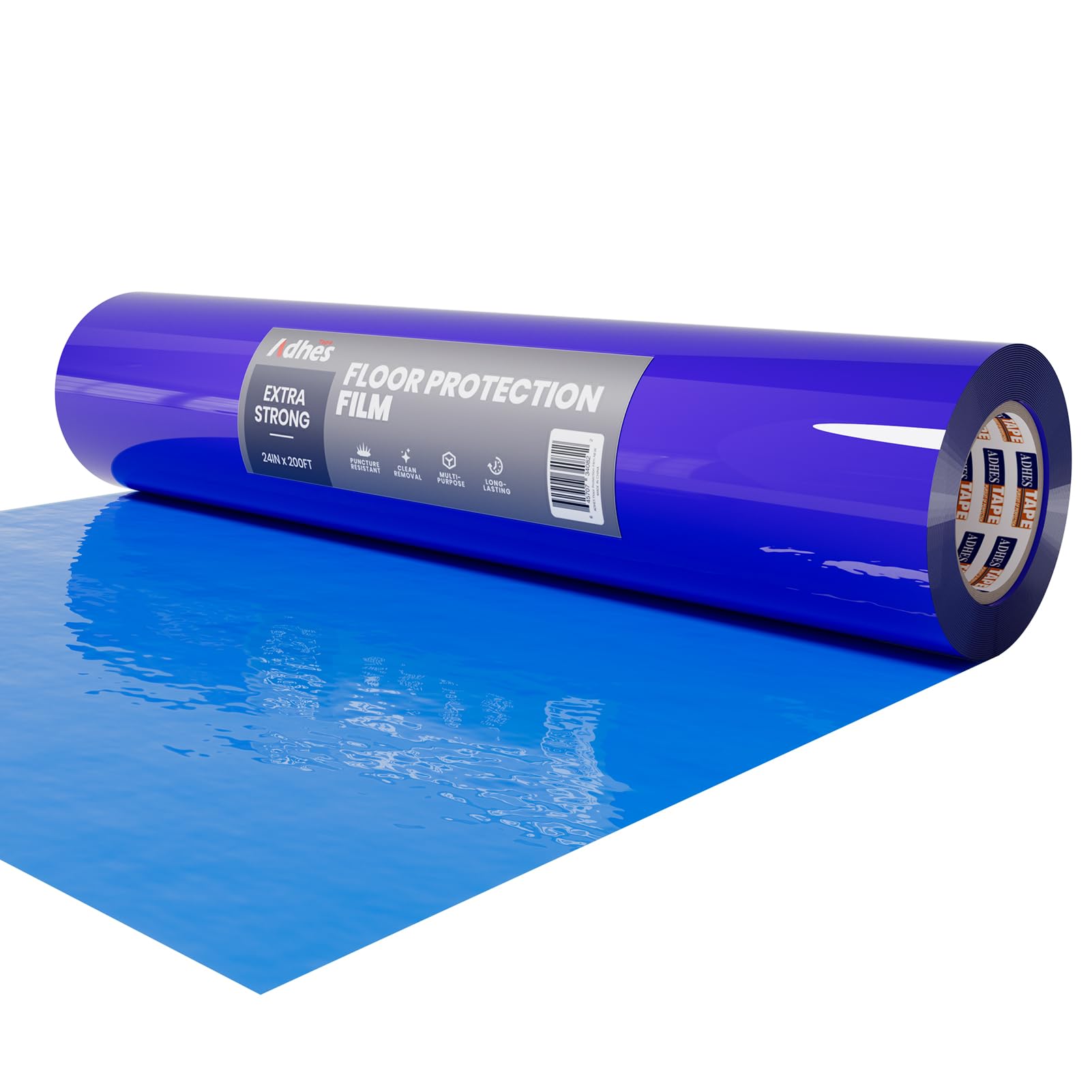 ADHES Self Adhesive Floor Protection Film 600MM x 61M Heavy Duty Puncture Resistant & Waterproof Protective Floor Plastic Film for Hardwood, Tile, Vinyl, and Marble Floors
