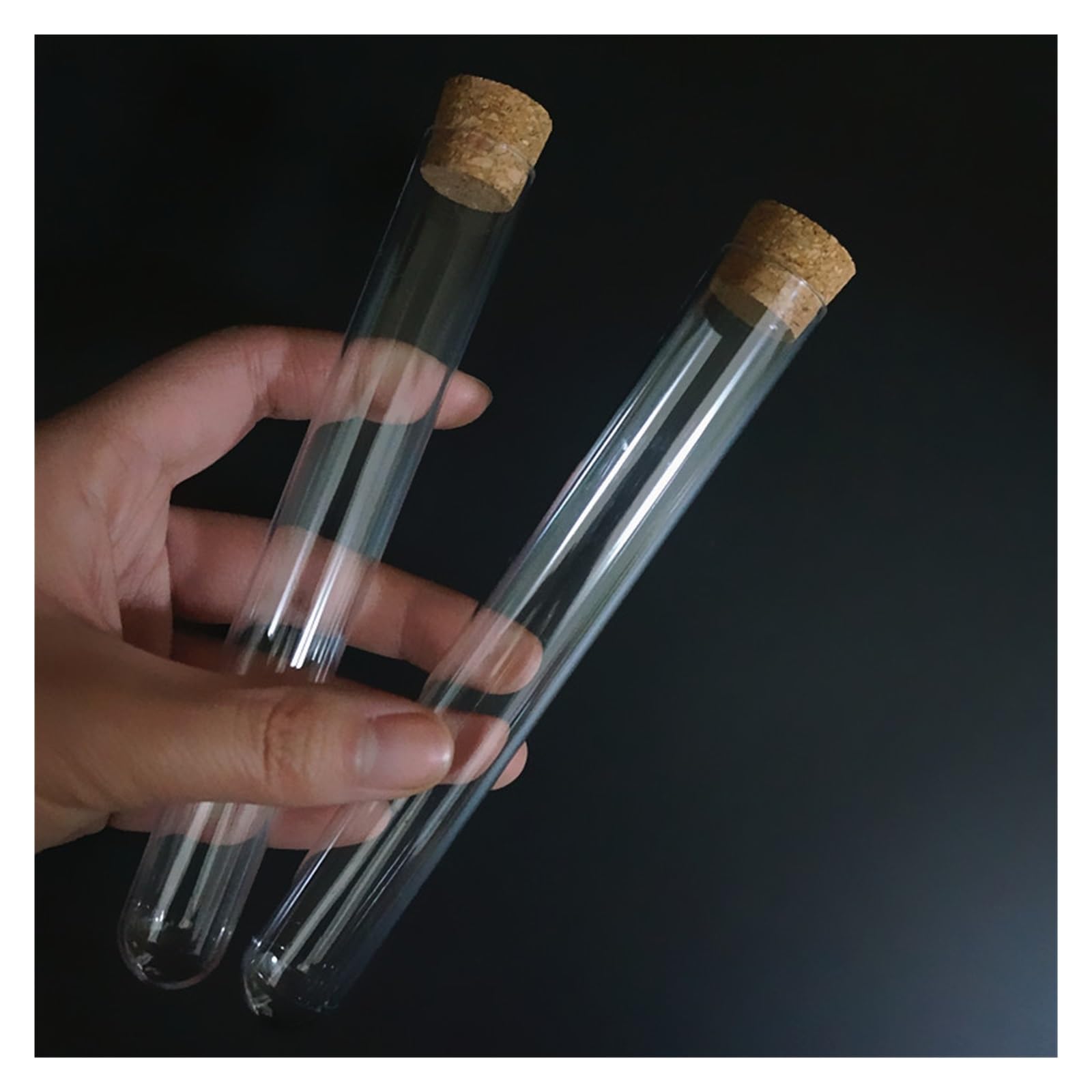 YYJzsw 10 Sztuk/20 Sztuk/50 Sztuk/100 Sztuk 20x150mm Plastikowe Probówki Z Korkiem Do Miłych Eksperymentów Laboratoryjnych I Testów(50pcs)
