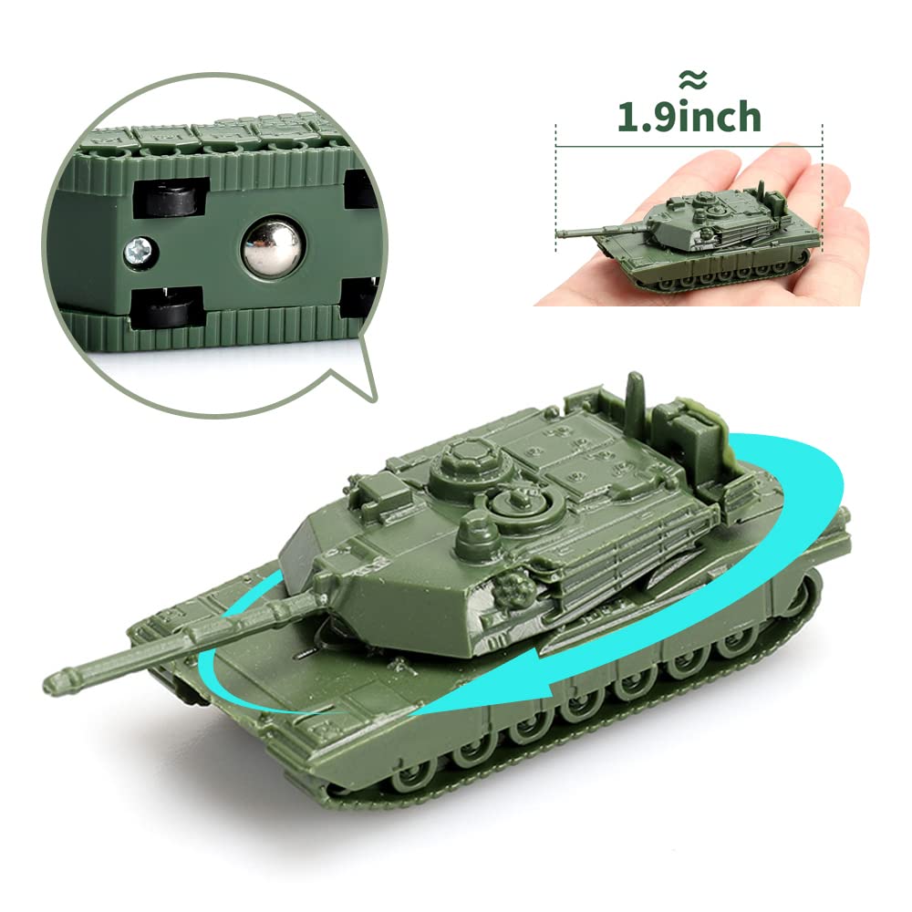 Buy VIIKONDO 16Pcs Green and Desert Army Battle Tanks Play Set,Classic