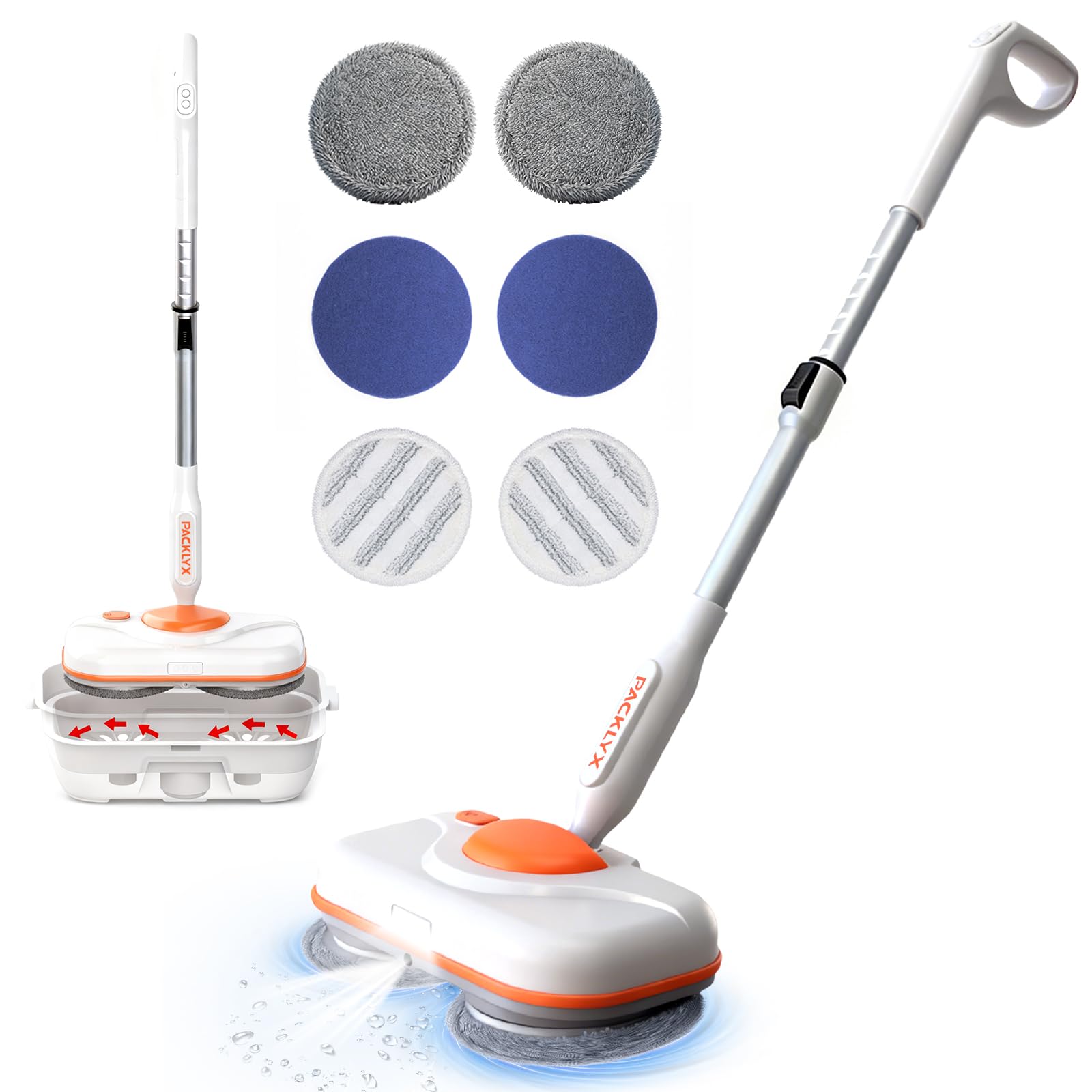 Amazon.co.jp: Packlyx 電動モップ コードレス【高速回転260回転/分・2