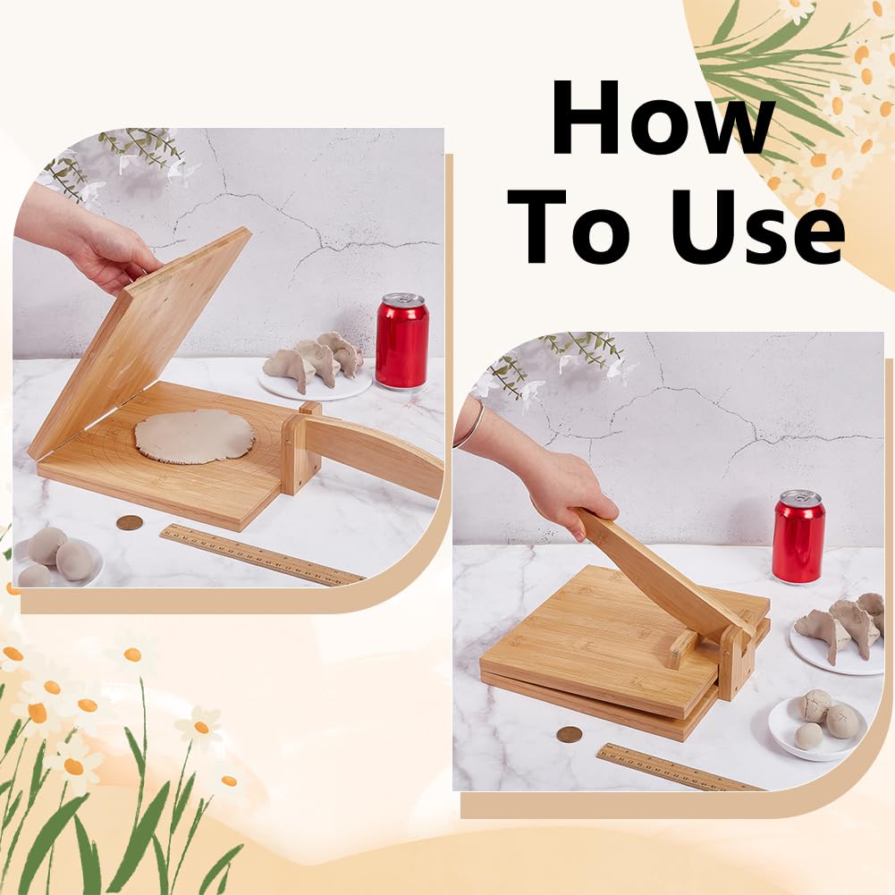 FINGERINSPIRE Presse à Tortillas 25CM Carré en Bambou Presseur Mexicain Tortillera en Bois Naturel pour Fabrication de Tortilla de Maïs Facile à Nettoyer pour Tortillas Tacos Mexicains Maison