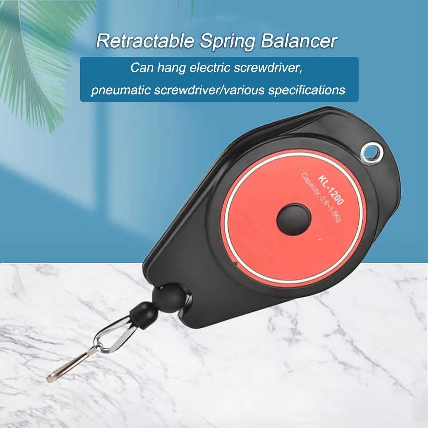 Wysuwany balanser sprężynowy, Regulowany, chowany stabilizator sprężynowy, czarny 0,3-2 kg, nylonowy sznurek o długości 1,7 m do zawieszania narzędzi(Black 0.6-1.5kg)