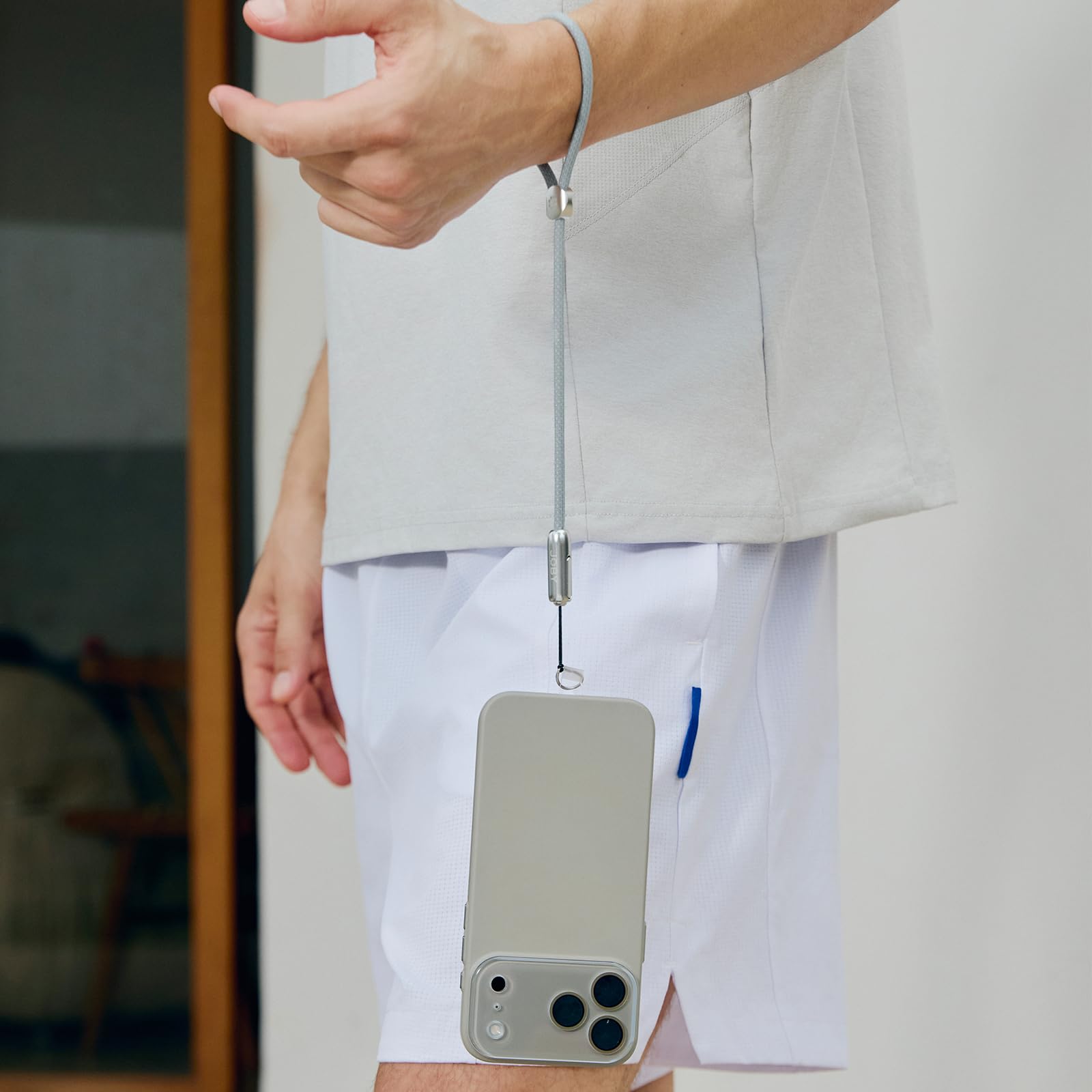 Joby CL04 MagBean Dragonne de téléphone à dégagement rapide avec curseur de verrouillage, capacité de charge de 10 kg, corde résistante à l'usure de 6 mm, sangle antivol anti-chute, design pour iPhone