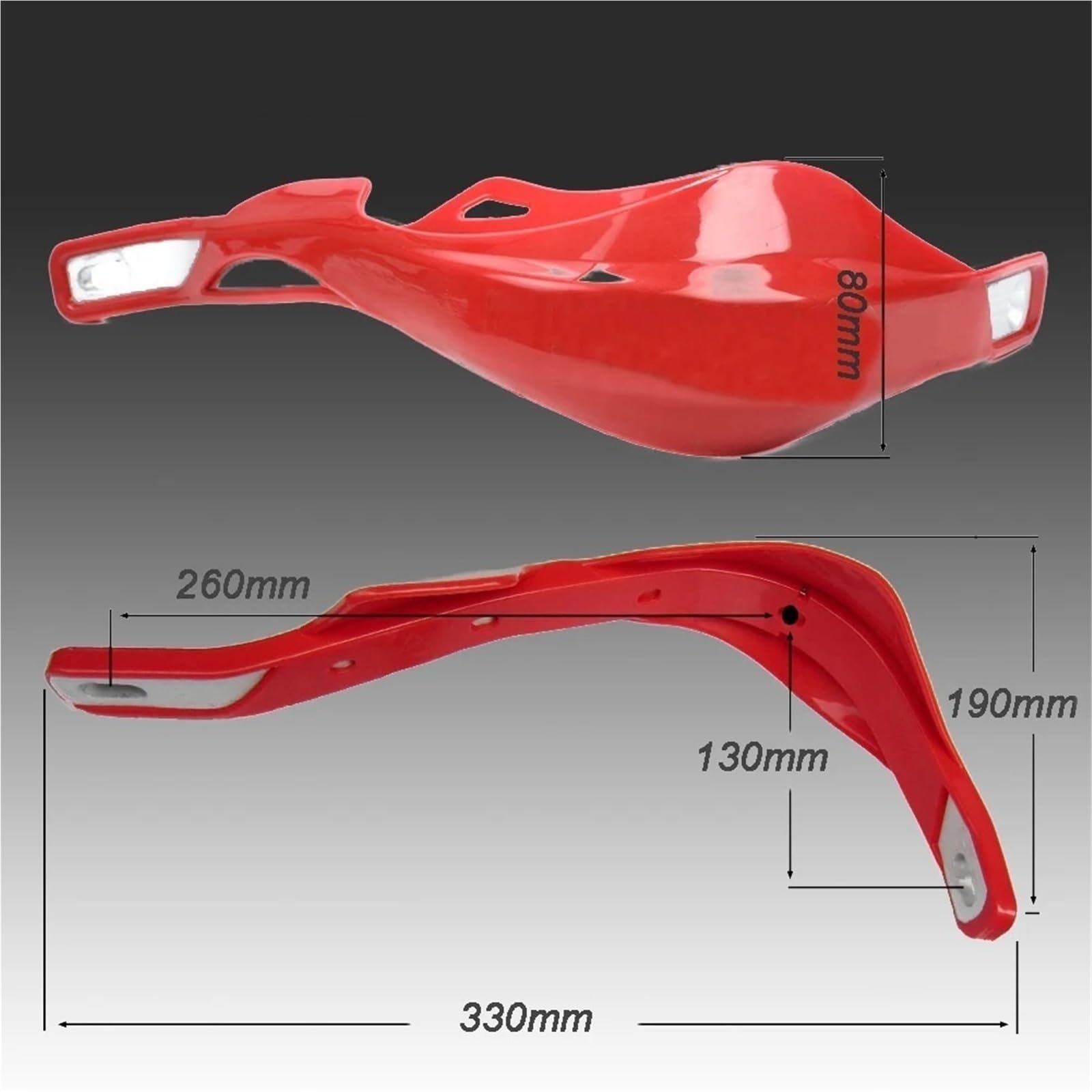 Adatto per manubri universali per paramani da motocross da 22 mm 28 mm Paramani Protezione del Manubrio del(Red)