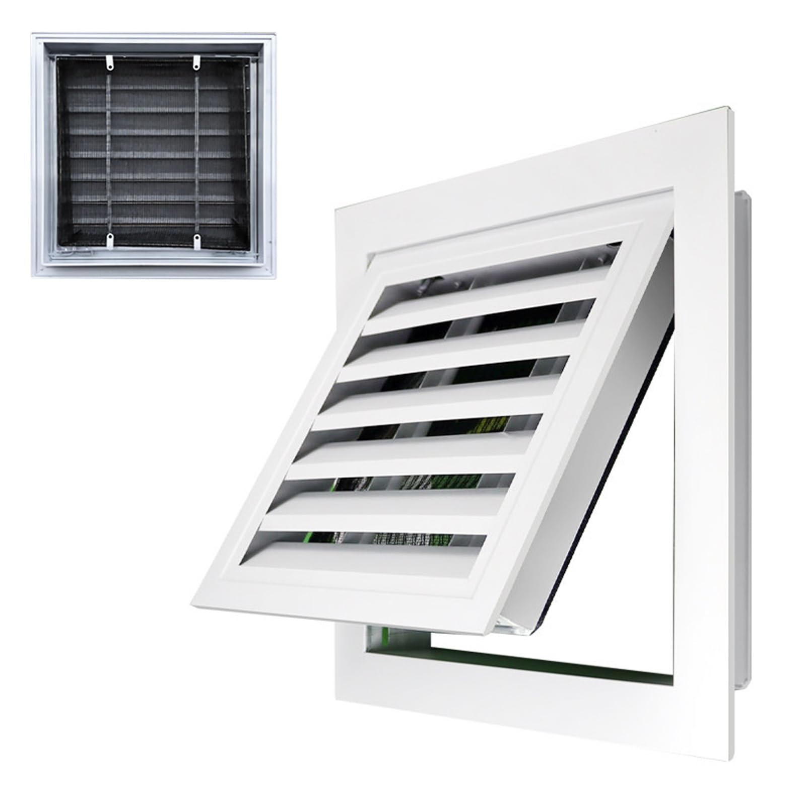 Rejilla de ventilación de aluminio de 30 x 35 cm con acceso al ático e interruptor oculto