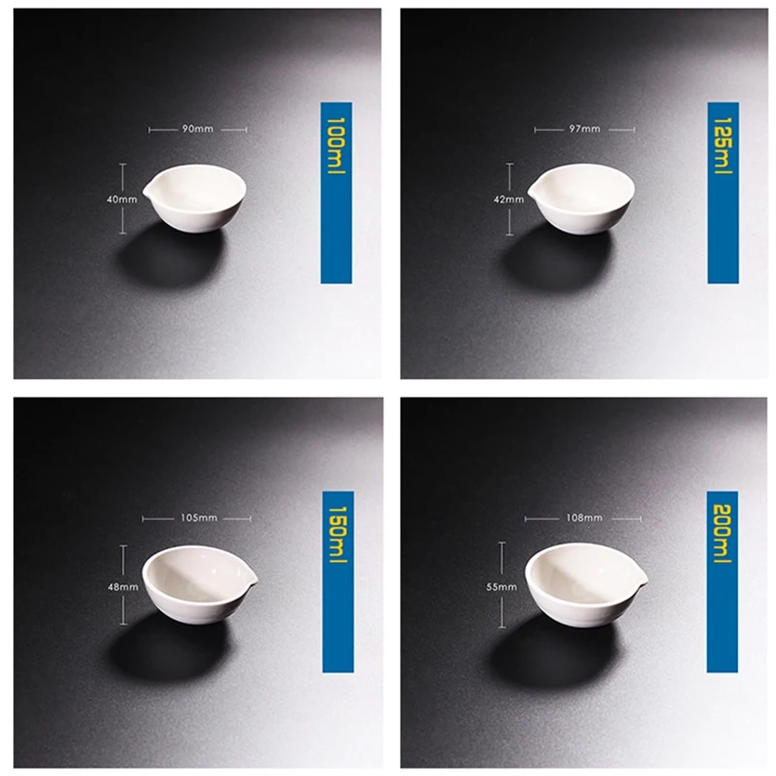 10 Stück/Packung Keramik-Verdunstungsschale, Laborausrüstung(125mL)