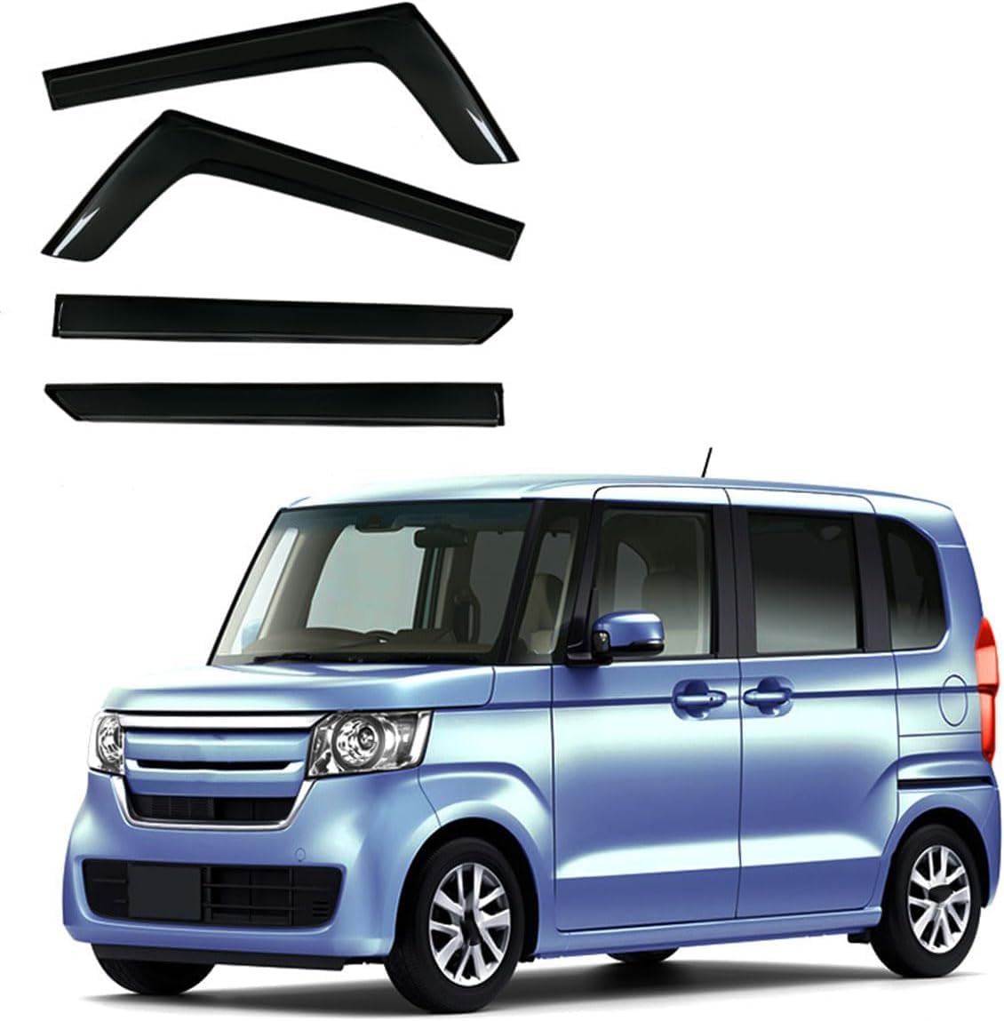 nwsplmy Wind Deflectors for N-Box MK2/JF3/4 2017-2023, Rain Guards Window Visors, 4-Piece, Protects Against Fading & Cracks
