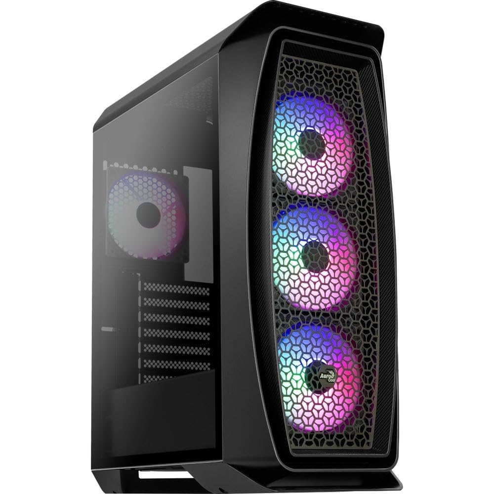 Aerocool Aeroonefrost, Boîtier PC Micro ATX, fenêtre latérale, 4 ventilateurs, Noir