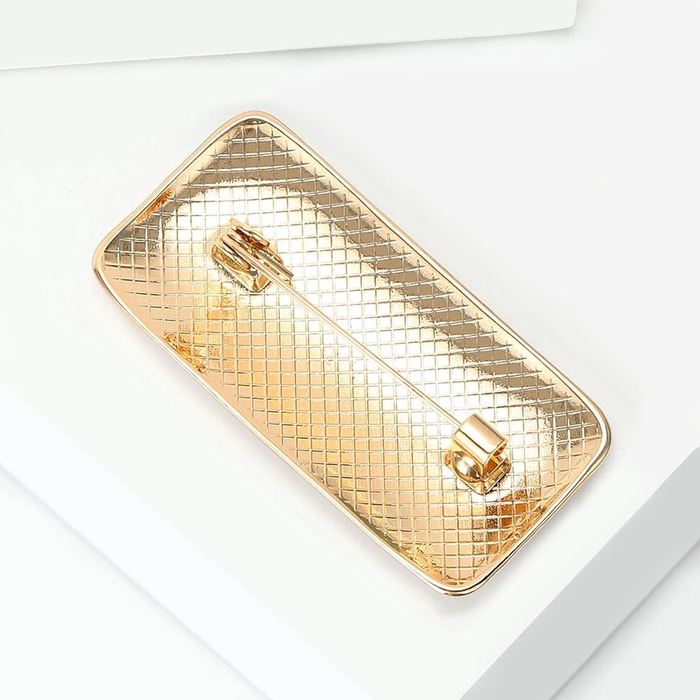 Rectangle Geometric Brooch Lapel Pin for Women Men Fashion Minimalist Suit Dress Sweater Scarf Clothes Accessories Brooches Pins Unique Jewelry