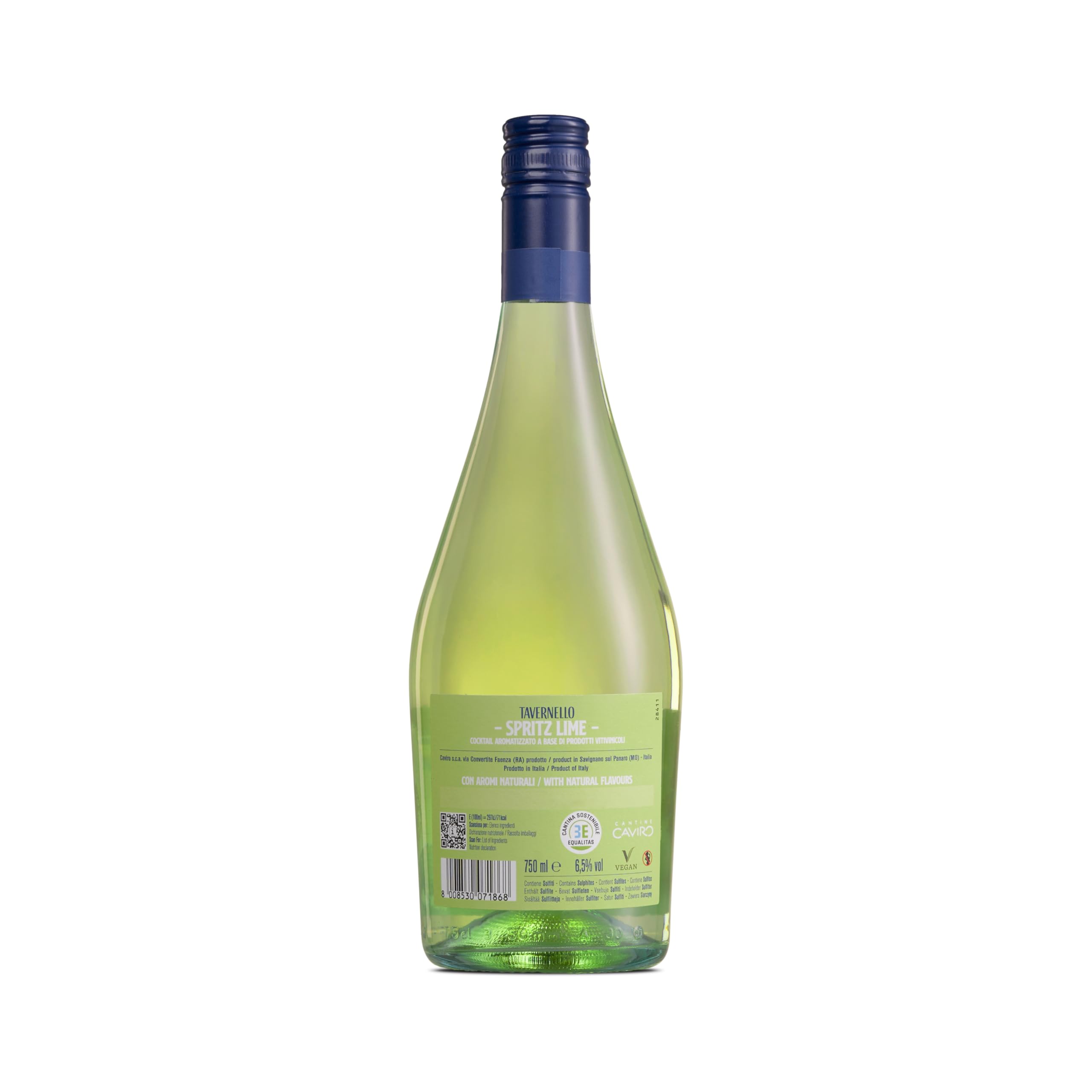 Tavernello Spritz Lime, Spritz Aperitivo Pronto da Bere con Note di Lime e Oli Essenziali, 6,5% Vol, Confezione da 6 Bottiglie da 750 ml