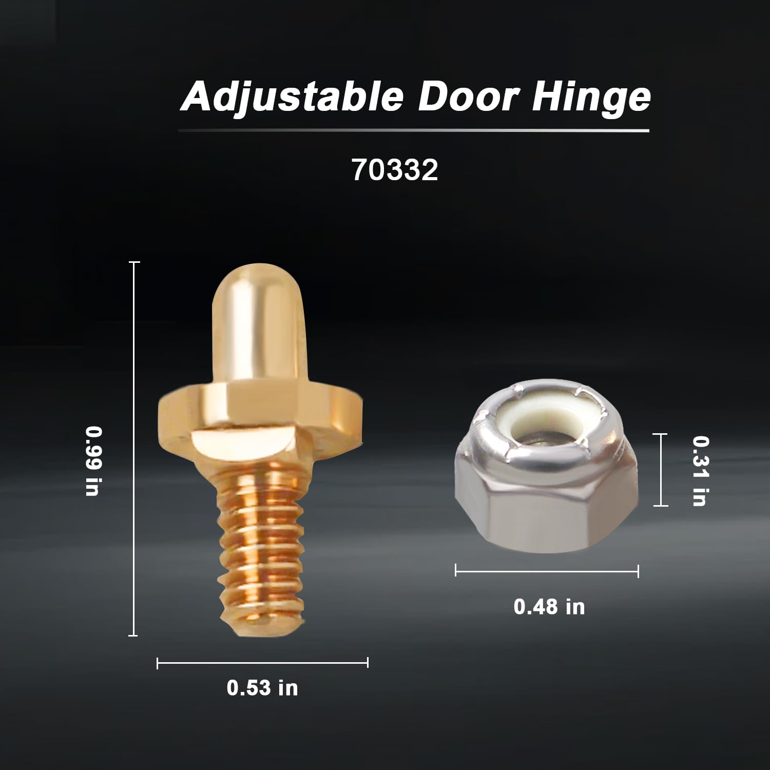 SDRZJX 2 PCS Adjustable Grill Door Hinge Pins Brass Hinge Bolts and Stainless Steel Lock Nuts Compatible with Weber Genesis Summit Spirit Grill Parts Replace#: 70332