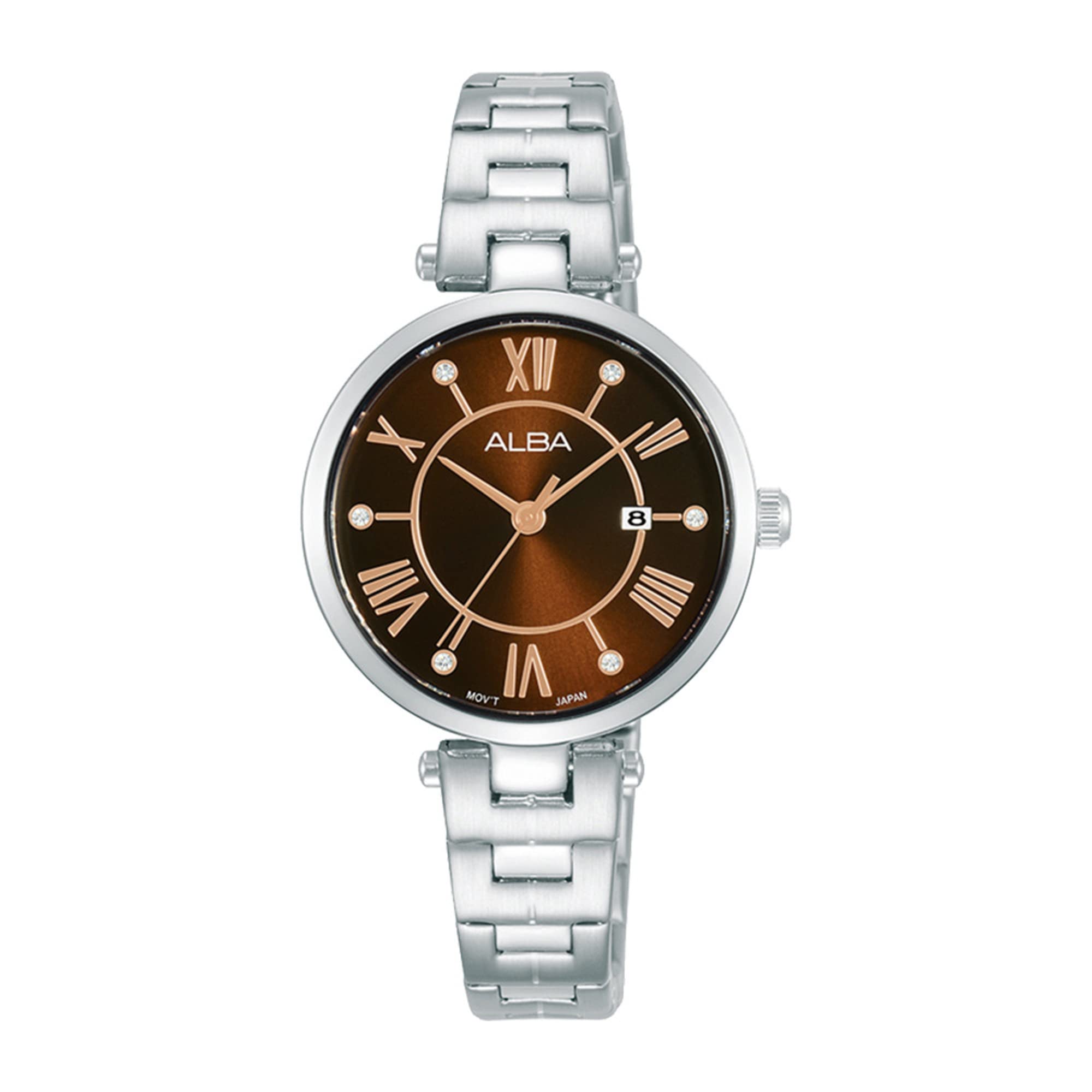 Alba Stainless Steel Women Analog Wristwatch Ah7An7X1, Brown Dial, Silver Band (B0BDDQYHJR) Amazon Price History, Amazon Price Tracker