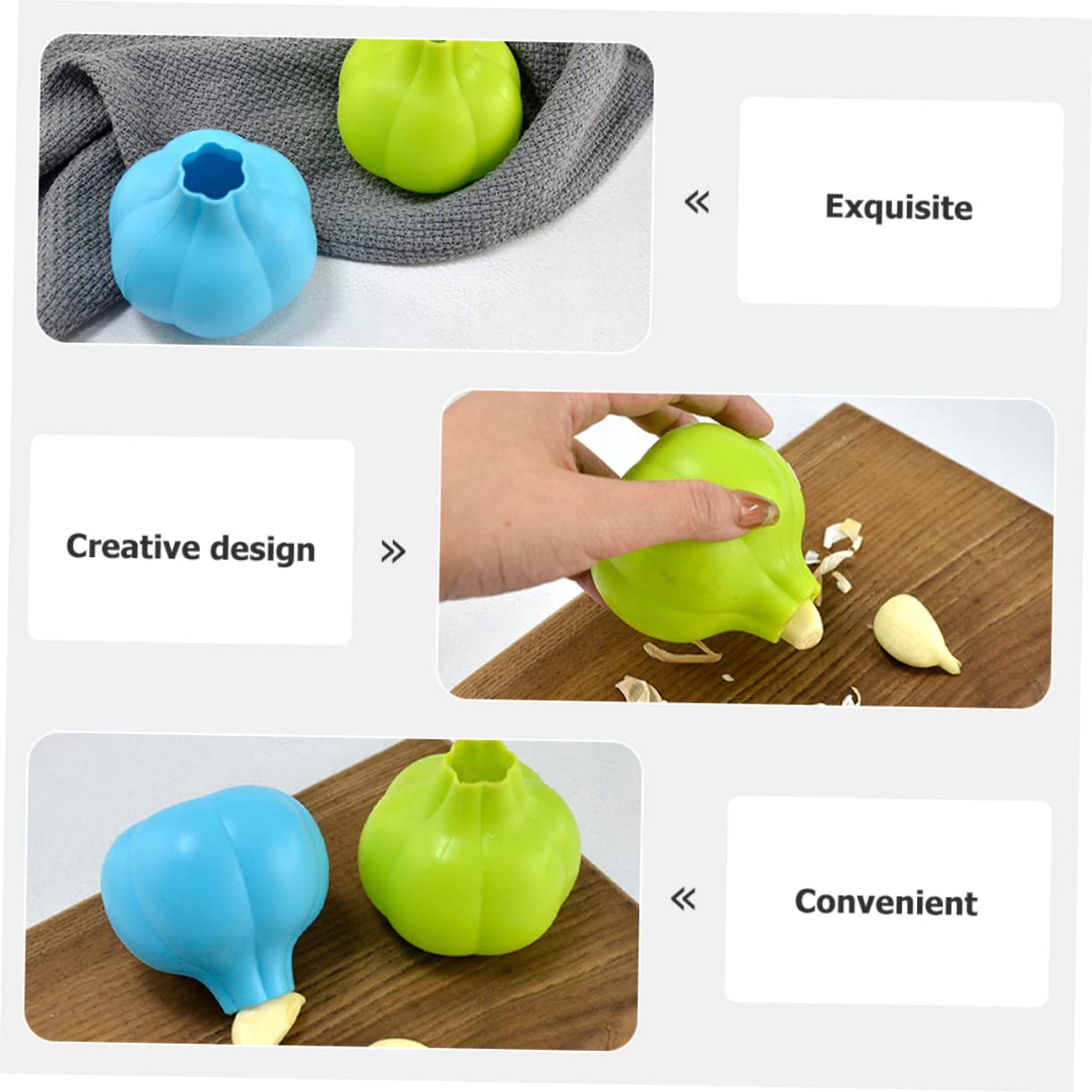 BRIGHTFUFU Silicone Garlic Peeler Garlic Skinner Garlic Skin Remover Tool Reusable Garlic Cloves Peeler Kitchen Tools Random