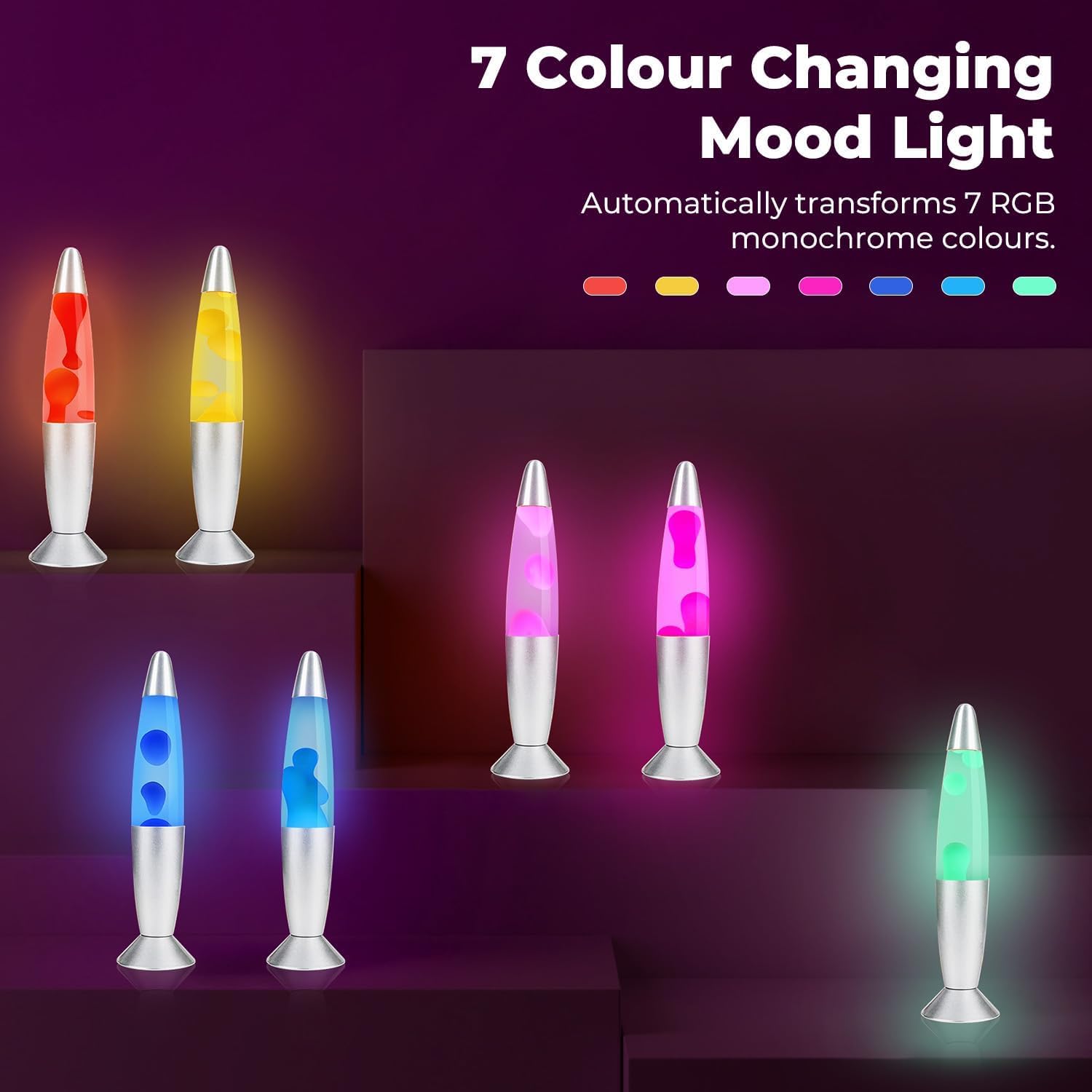 CELLUSTOP Czerwona lampa lawowa w kształcie rakiety - lampa ścienna Magma Lava - 2 żarówki R39 25 W w zestawie, kabel z przełącznikiem - Czerwony