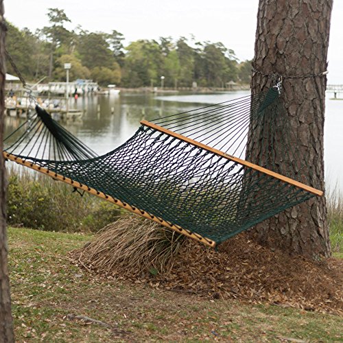 Original Pawleys Island 15DCG Presidential Green DURACORD Rope Hammock w/Extension Chains & Tree Hooks, Handcrafted in The USA, Accommodates 2 People, 450 LB Weight Capacity, 13 ft. x 65 in. - Image 3