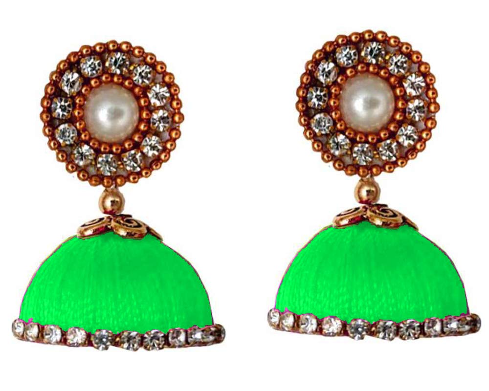 Silk Jhumki Earring Col
