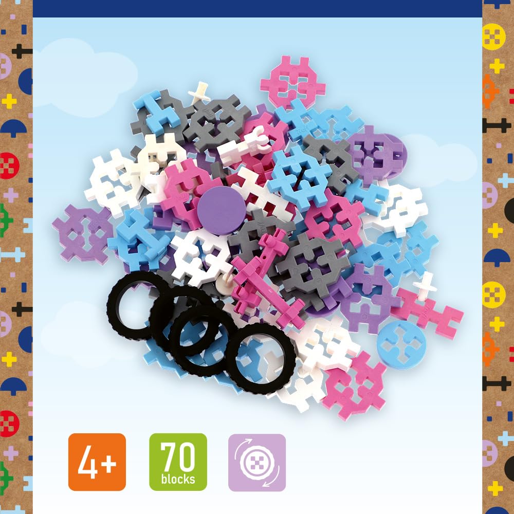 Connect Trefl Basic Girl Set Mattoncini Costruzione - 70 Pezzi Per Bambini 4+ E Adulti, Parti Mobili