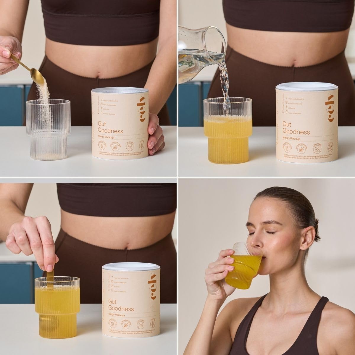 célv Gut Goodness | Mango/Maracuja Getränkepulver für ein gutes Darmgefühl, Pulver 15 Mrd. KBE Darmbakterien | Made in Germany | 30 Portionen