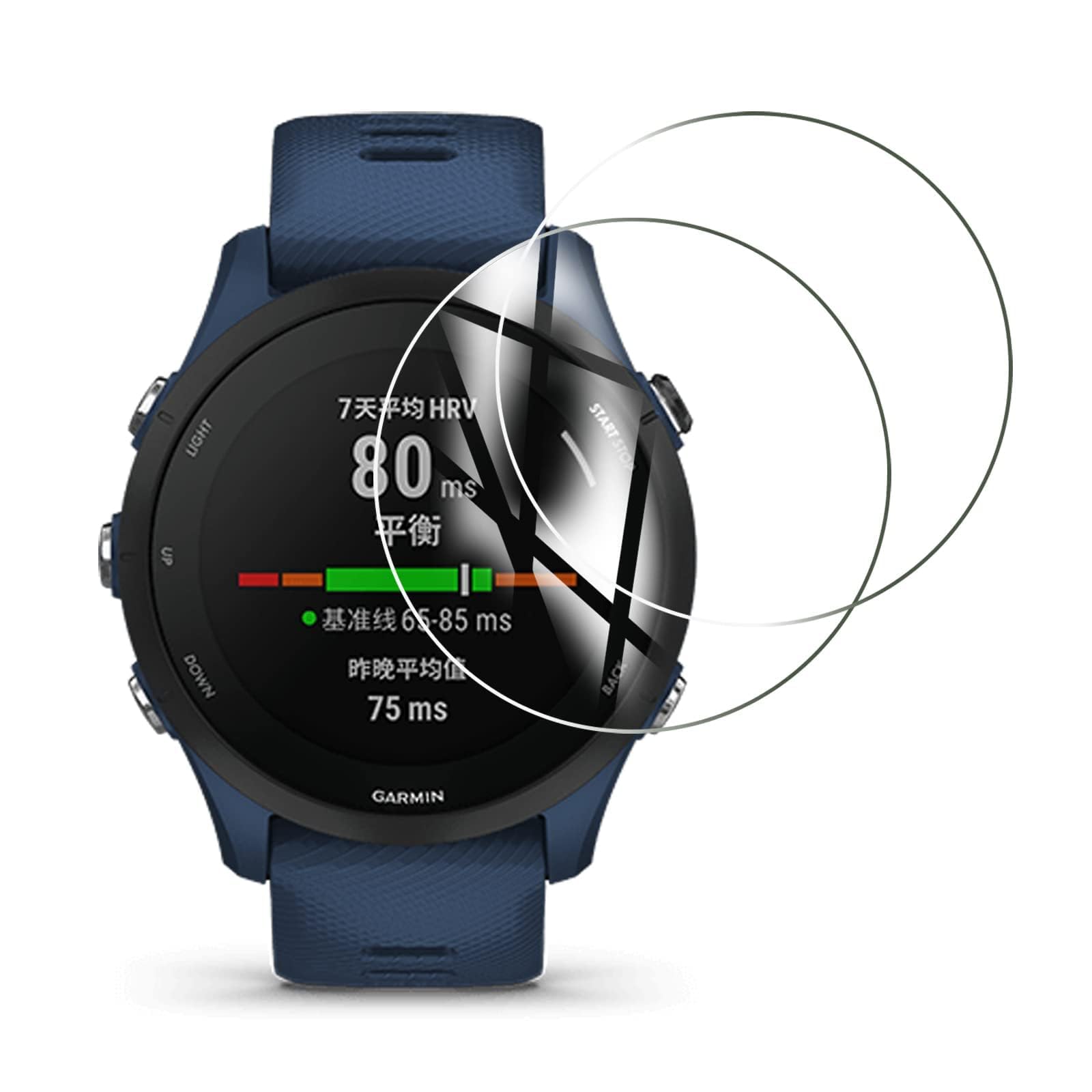 Amazon.co.jp: 対応 Garmin Forerunner 255 46mm フィルム 強化ガラス 