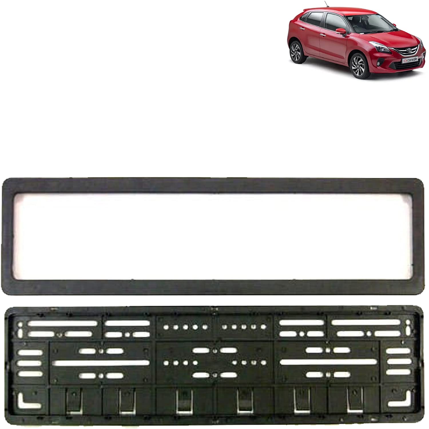 Aksmit High Security Registration Car Number Plate Frame | HSRP Car Number Plate Cover (Front & Rear) | IND Number Plate Frame | Standard Size (51 x 14 cm) for Universal License Plate Covers