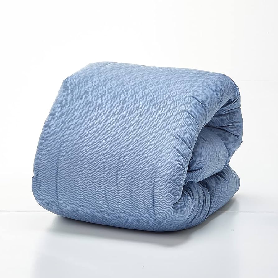 昭和西川 羽毛布団 ダブル コインランドリーで洗える 日本製 ホワイトダック85% 立体キルト ダブルロング 190×210cm 1.5kg 350ダウンパワー 洗濯可能 ネイビー