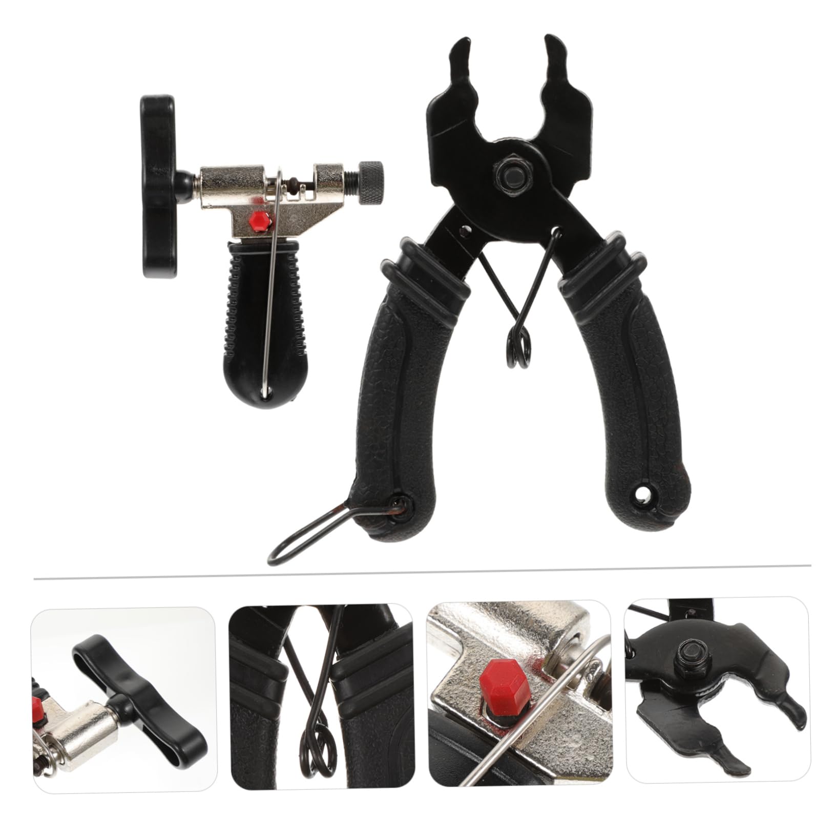 ibasenice Pince à Maillons pour Chaîne de Vélo, Outil de Démontage 2 Pièces | Acier Inoxydable et Abs, Noir, pour Chaîne de Vélo, Retrait Rapide et Remise en Place
