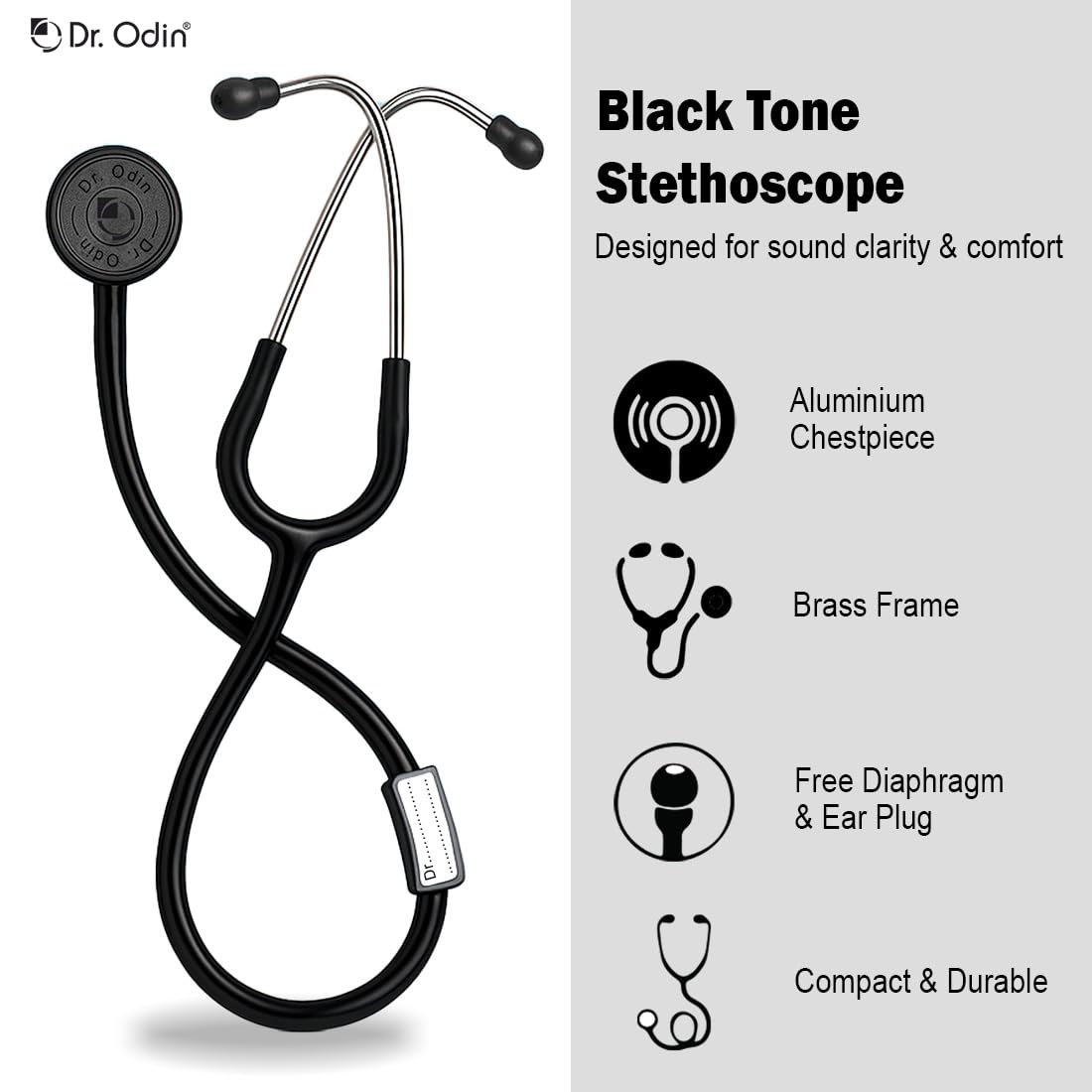Dr. Odin OED101 LED Sphygmomanometer with OST005 Stethoscope | Combo of Non-Mercury BP Monitor with LED Display & Dual Head Stethoscope for Clinic and Home Use - Image 3 thumbnail