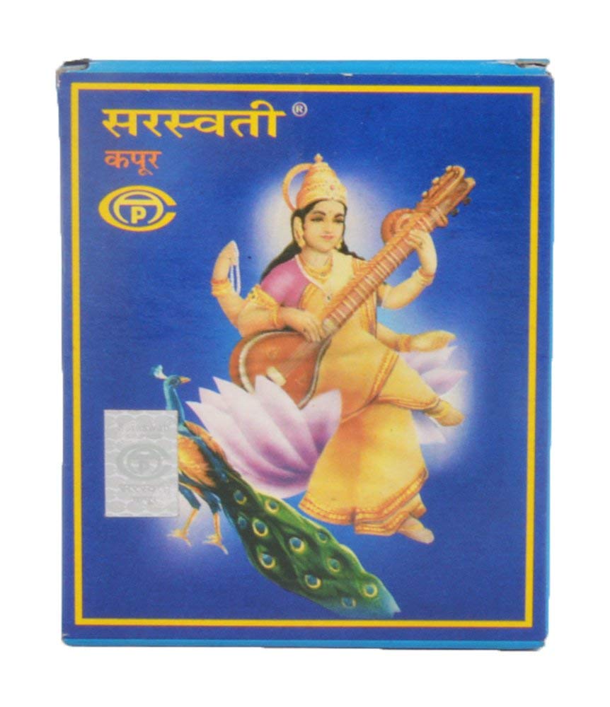 Saraswati Camphor Kapoor, 100 sztuk każde opakowanie (8 x 6 x 1 cm, białe) - 3 sztuki