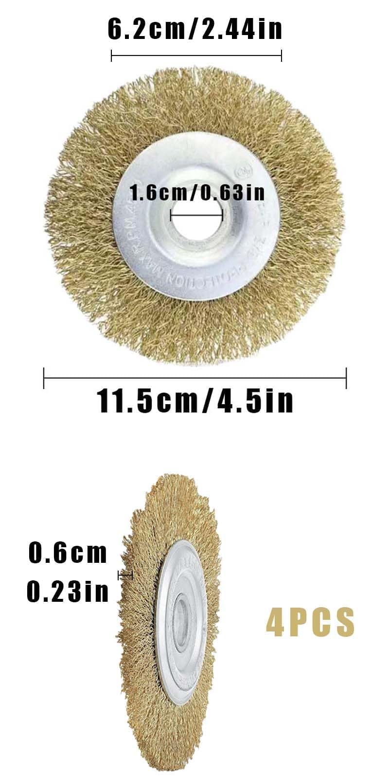 Szczotka do fug, zestaw 4 sztuk, okrągła szczotka do fug, kompatybilna z Gloria Multibrush i innymi szczotkami drucianymi, szczotka druciana do czyszczenia fug, mosiężna szczotka do czyszczenia fug,