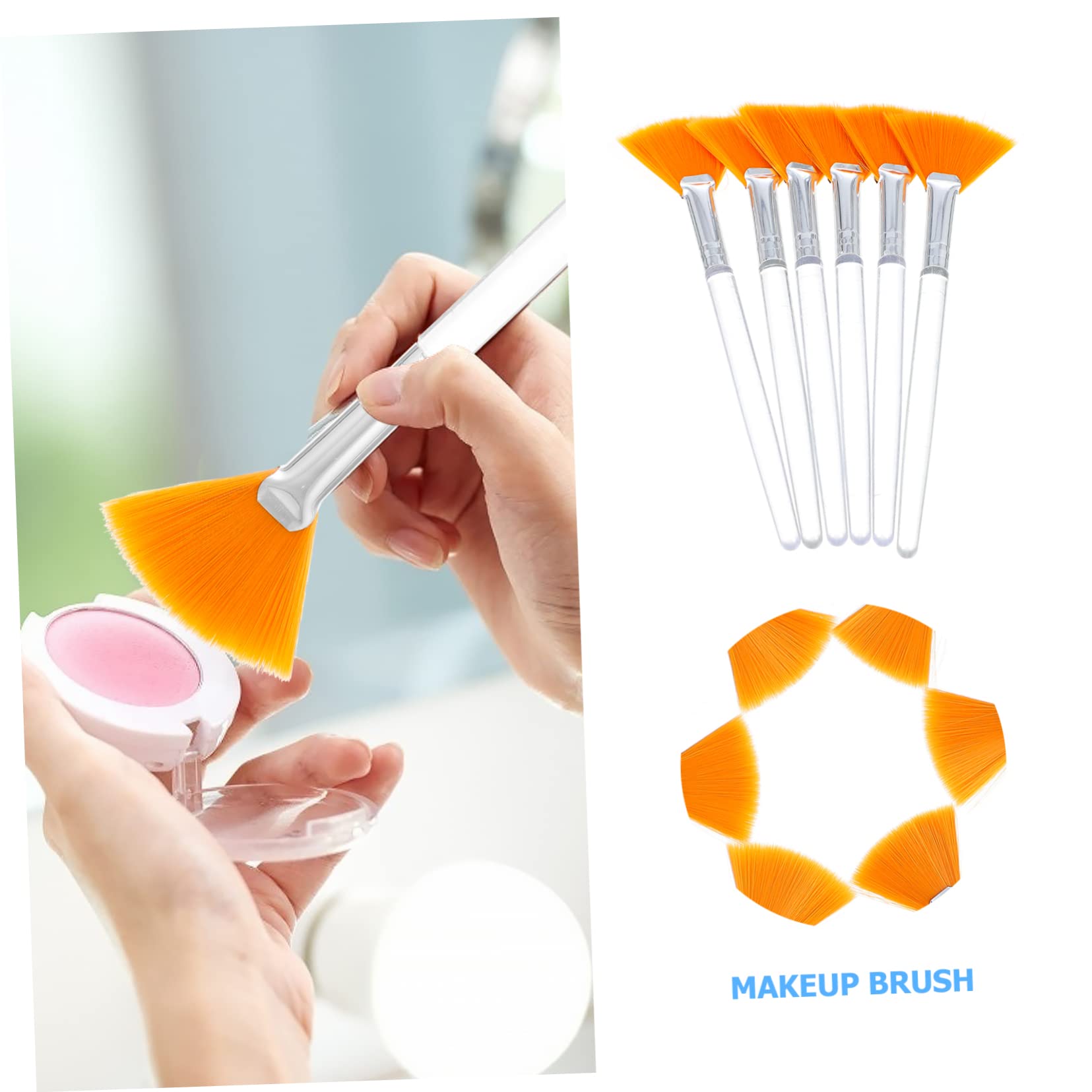 Mipcase 18pièces Brosse Applicateur De Masque Facial Acide Beauté Outil De Maquillage Forme De Éventail Pour Soins De Peau Diy Transparent