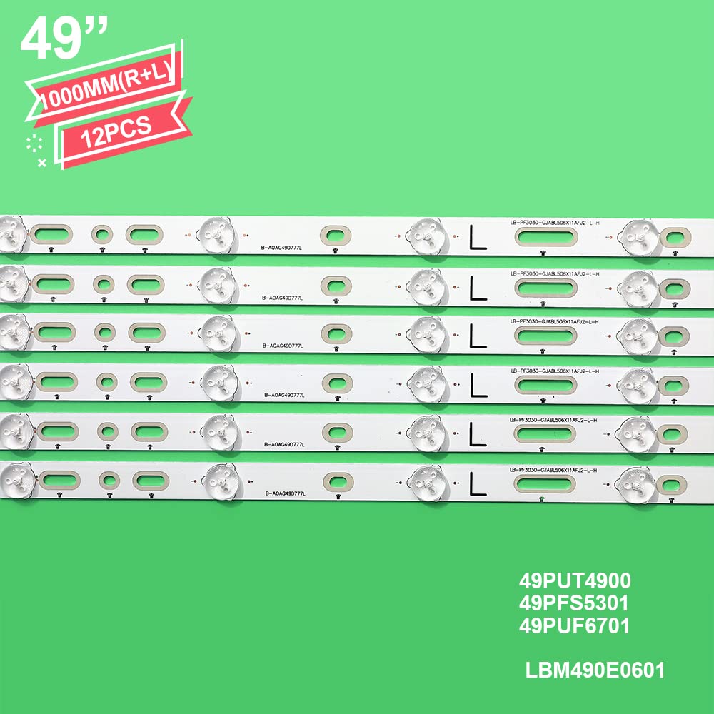 Tira de for iluminación Trasera 11 lámpara for 49PUF6701/T3 49PFS5301/12 49PUH4900/88 EVTLBM490E0501-AJ-3(L) 49PUK4900/12 TPT490U2-EQYSHM.G