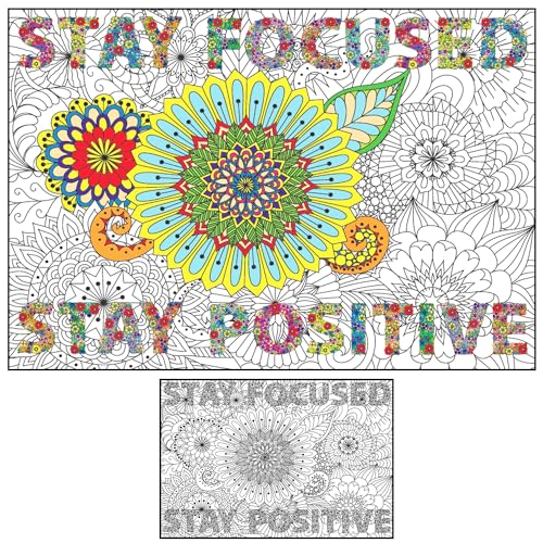 Giant Motivational Wall Poster - Jumbo Adult & Kids Coloring - Huge Size - Perfect for Classroom & Office
