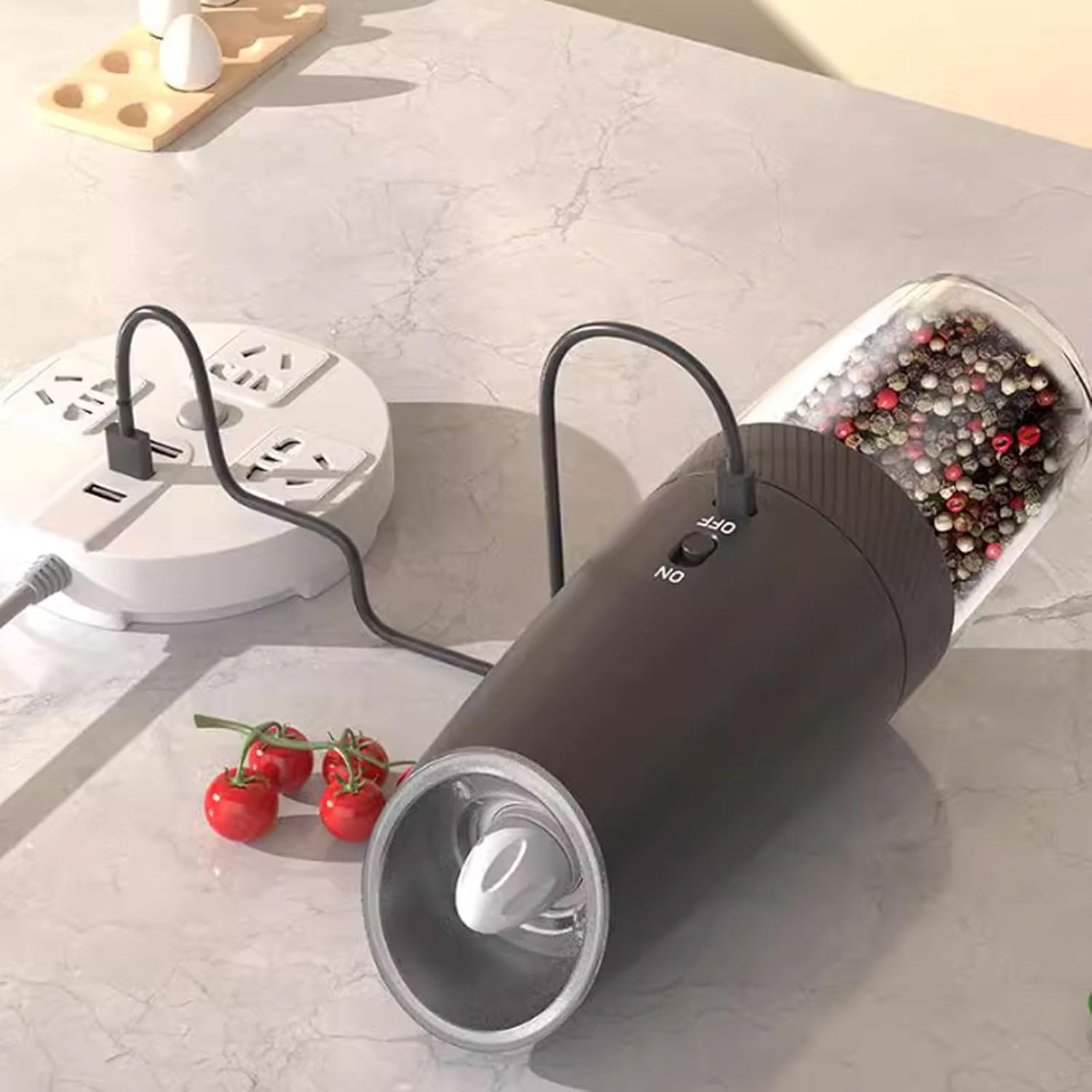 Pepper Mills Rechargeable Shakers Automatic Pepper Mill Adjustable Coarseness Refillable Salt Grinder Set Automatic Pepper Grinder Pepper Shaker