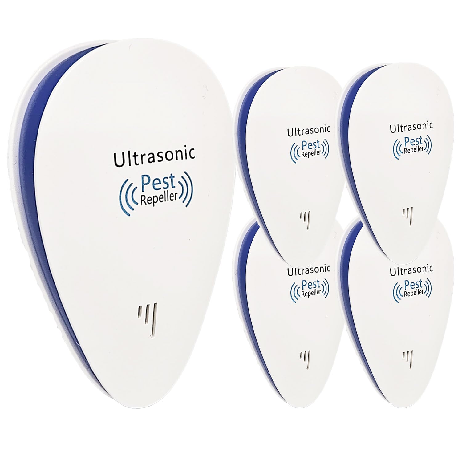 Pest Master - 4 x Ultrasonic Pest Repeller, Powerful Mouse Repellent - Wide Frequency Range Pest Control Device and Ideal for Mice, Rats, Mosquitoes, Cockroach, Moths, Ants - D4