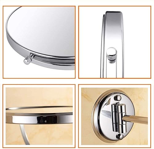 Miniatura 5 de Makeup Mirror Wall Mounted 10X Magnification Bathroom Shaving Mirror,Double-Sided Round Magnifying Vanity Swivel Mirror, 360 Rotatable and
