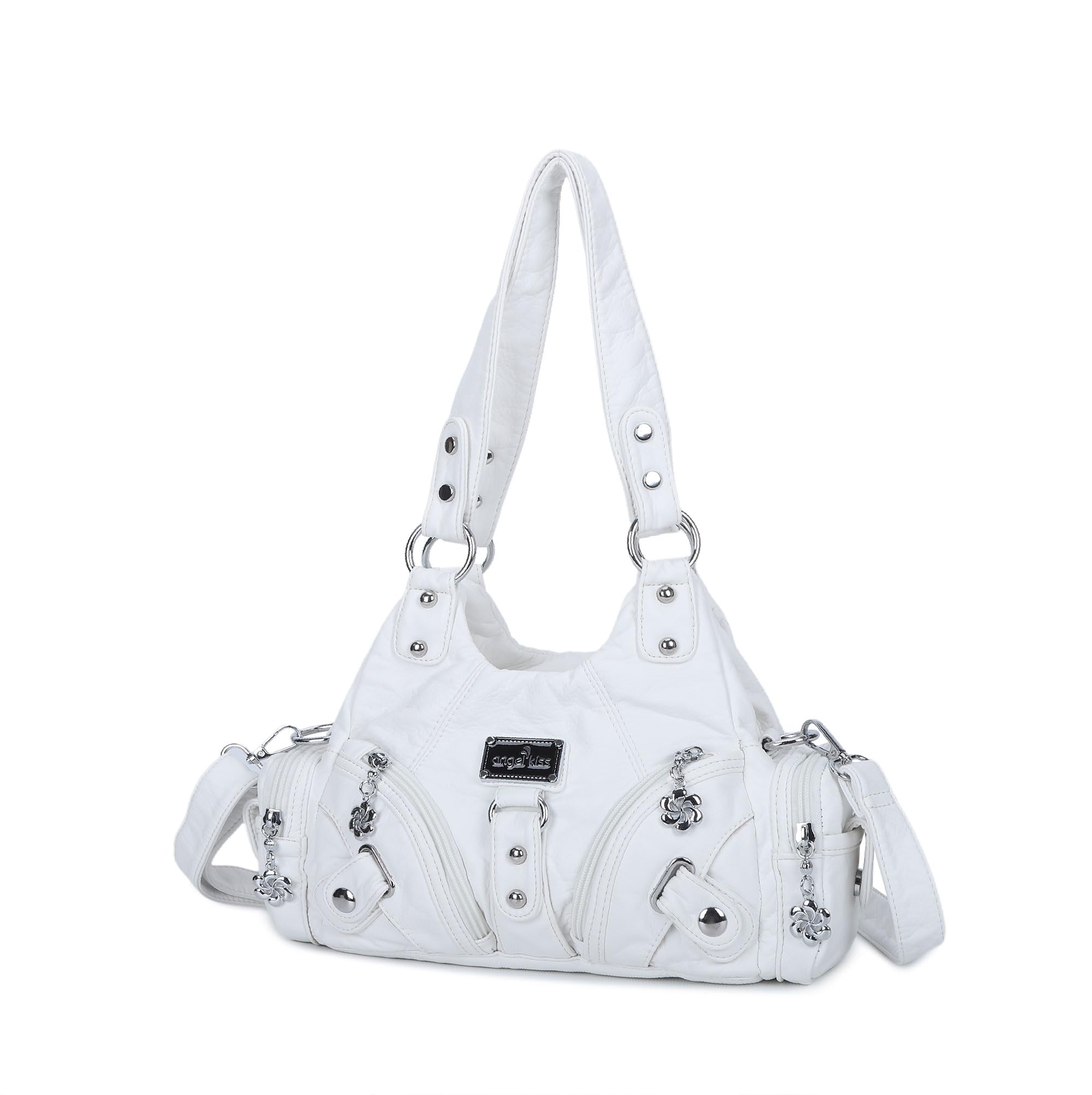 Angel Kiss Borsa a tracolla da donna, piccola borsa a tracolla Hobo in pelle vegana con tasche multiple e chiusura lampo