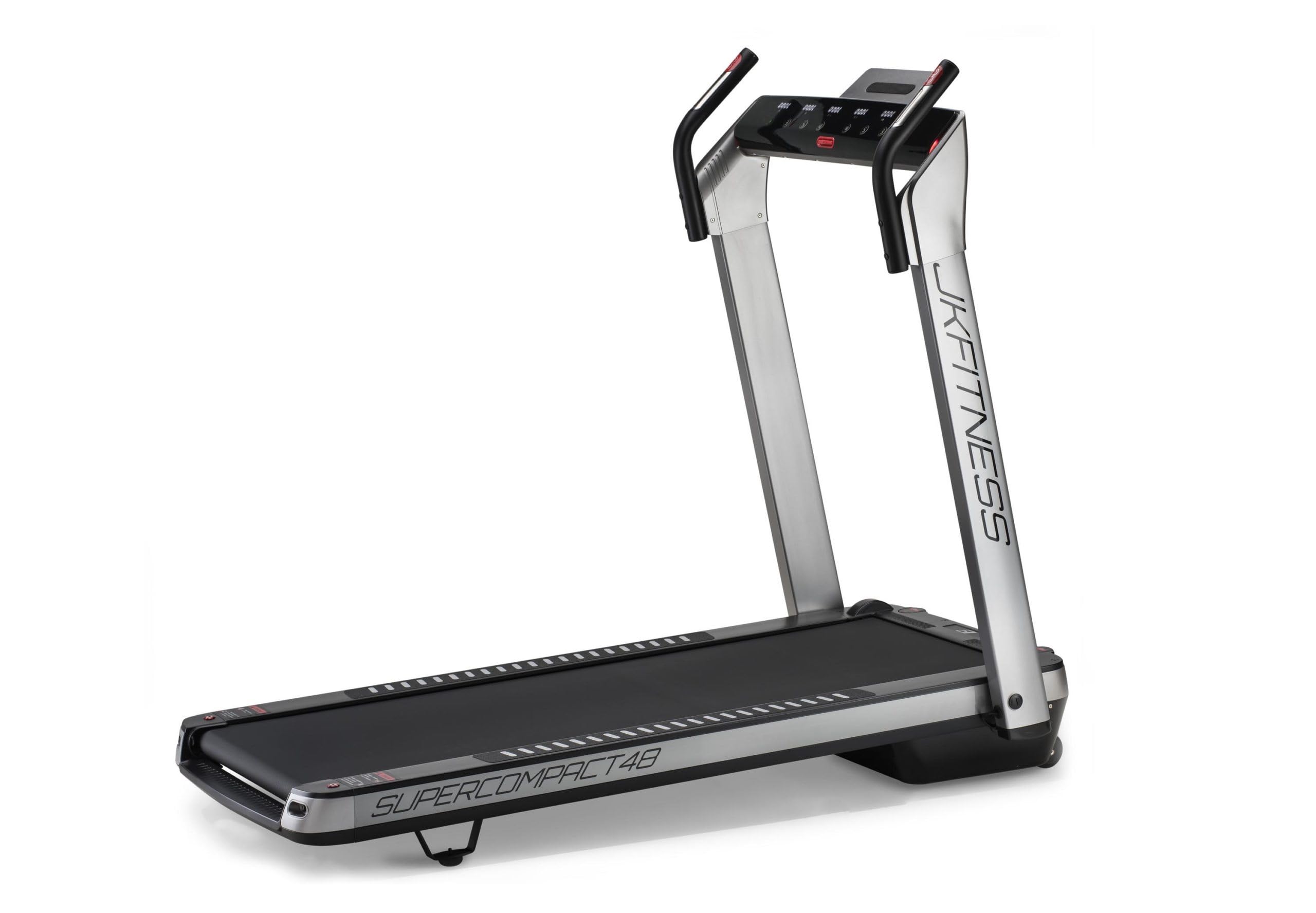 JK FITNESS Tapis Roulant Elettrico Pieghevole SUPERCOMPACT48 | Motore 2.0 hp DC | Velocità 1-16 km/h | Inclinazione 12 Livelli | Touchpad Alta Definizione | Salvaspazio e Preassemblato