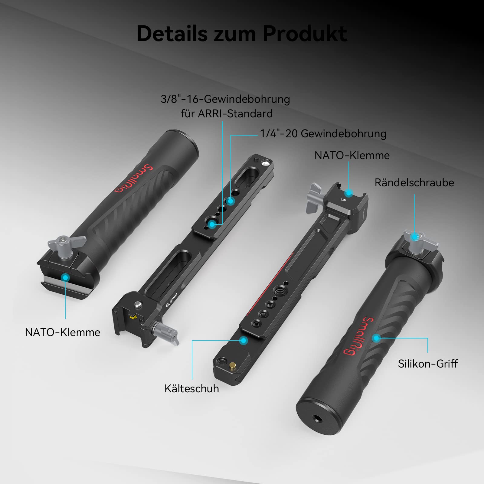 SMALLRIG RS4 RS4 Pro RS3 RS3 Pro RS2 RSC2 Dual Handgrip, Doppelhandgriff für DJI RS 5/RS 2/RSC 2/RS 3/RS 3 Pro - 3027