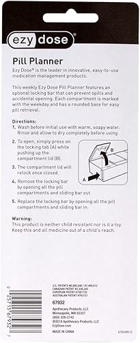 Miniatura 7 de Ezy Dose - Planificador semanal de pastillas 67932 grande semanal L Colors Vary 1