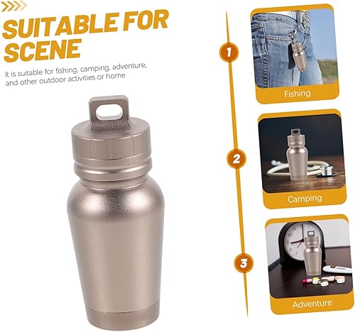 Miniatura 4 de 1 Unidades Mini Llavero Mini Contenedores Bolsillo Medicina Estuche Pequeño Pastillero Portátil Medicina Caso Pastillero De Titular Aleación De