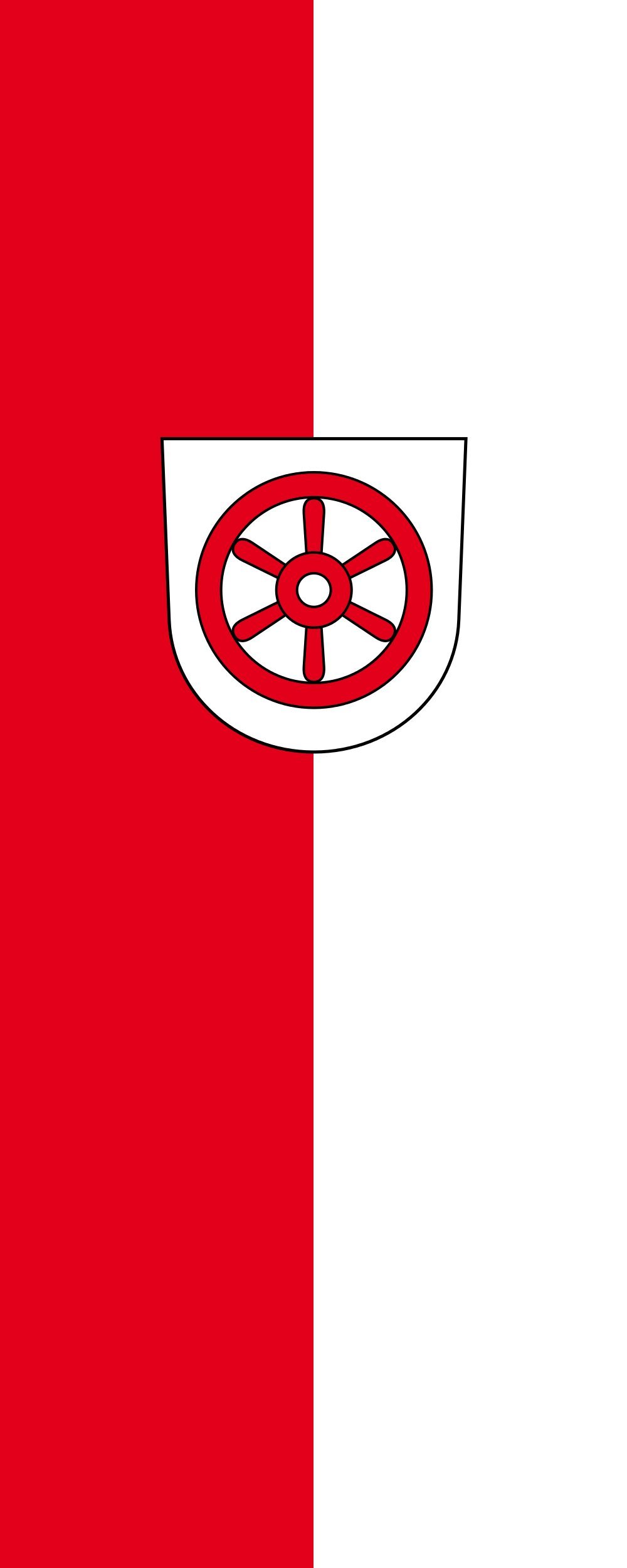 Drapeau Osterburken de format portrait vertical avec une surface de 3.5m² 300x120cm