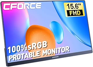 CFORCE Portable Monitor 15.6inch FHD 1080P Laptop Monitor USB C HDMI Gaming Ultra-Slim IPS Display w/Speakers,HDR Plug&Play, External Monitor for Laptop PC Phone Mac Xbox PS5/PS4 Switch