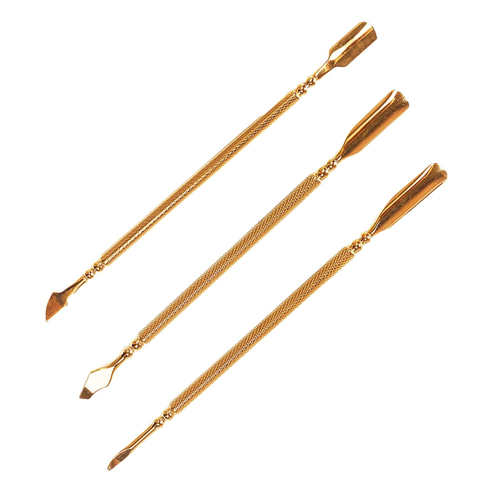 3 PCS Stainless Nail Art Remover Push Cleaner for Manicure Small Kit Gold | ManicurePedicure Tools & Kits| Care Pedicure |Health Beauty-image-14