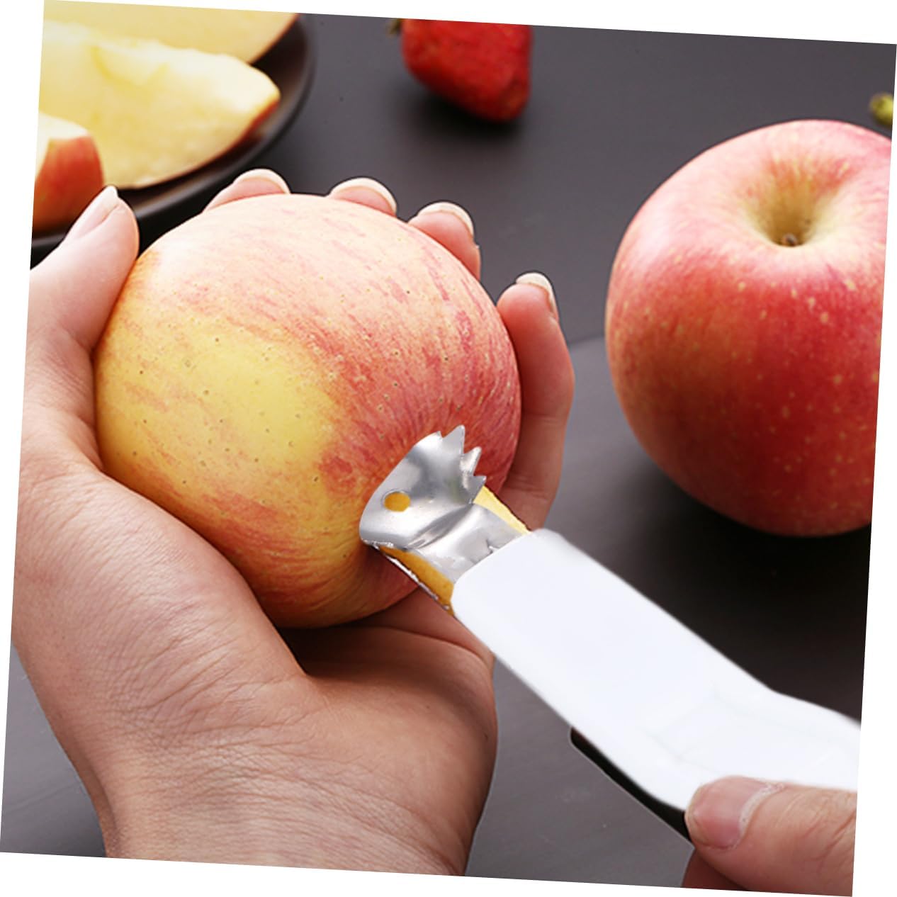 3pcs Stainless Steel Fruit Corer for Strawberries Easy to Use and Clean for Kitchen Gadget image 2