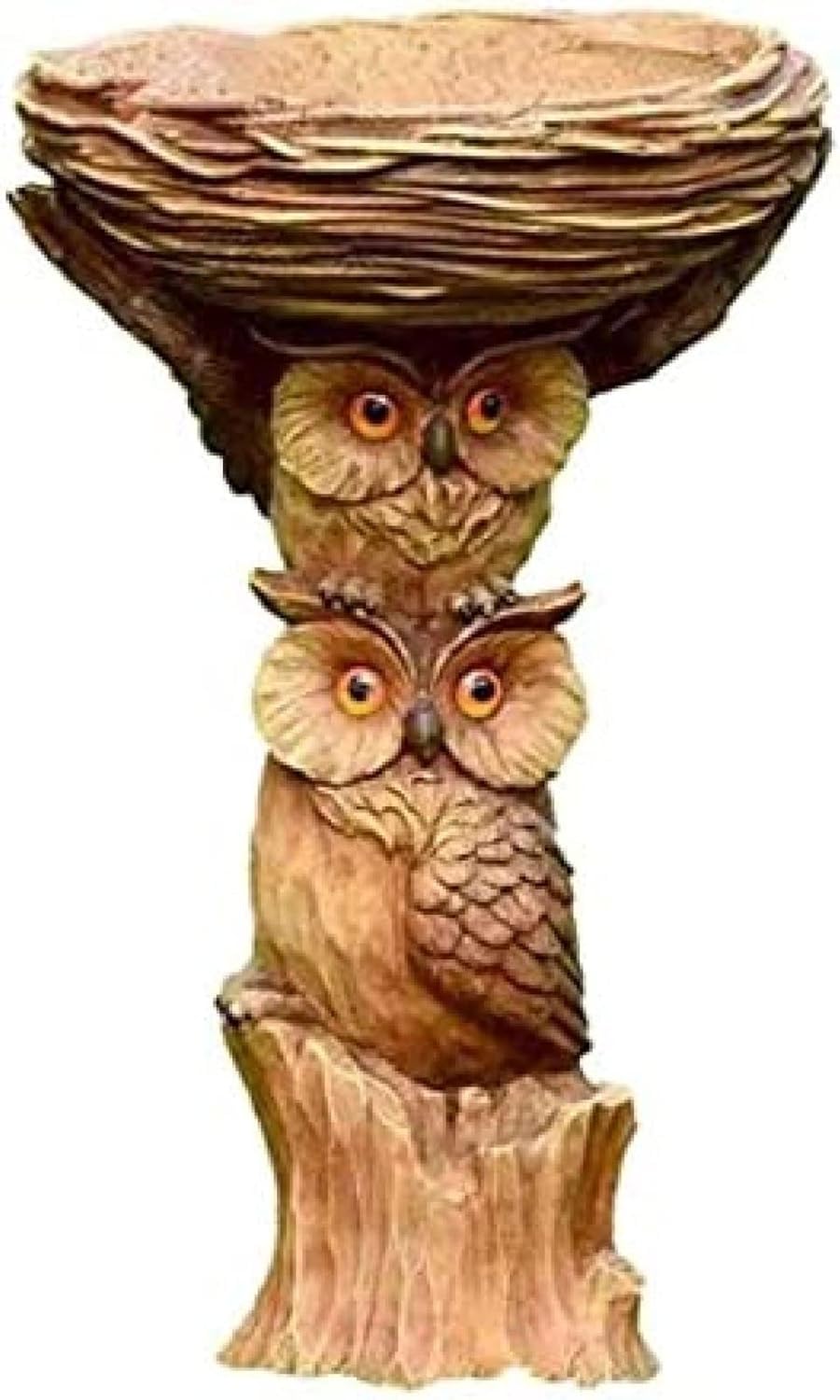 Resina Gufo Uccello Bagno Fairy Garden Uccello Bagno Ornamenti Sculture Yard Prato Decorazione, A