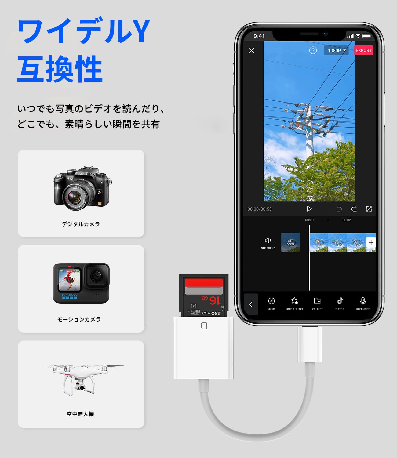Amazon.co.jp: iPhone SDカードリーダーカメラ写真バックアップ